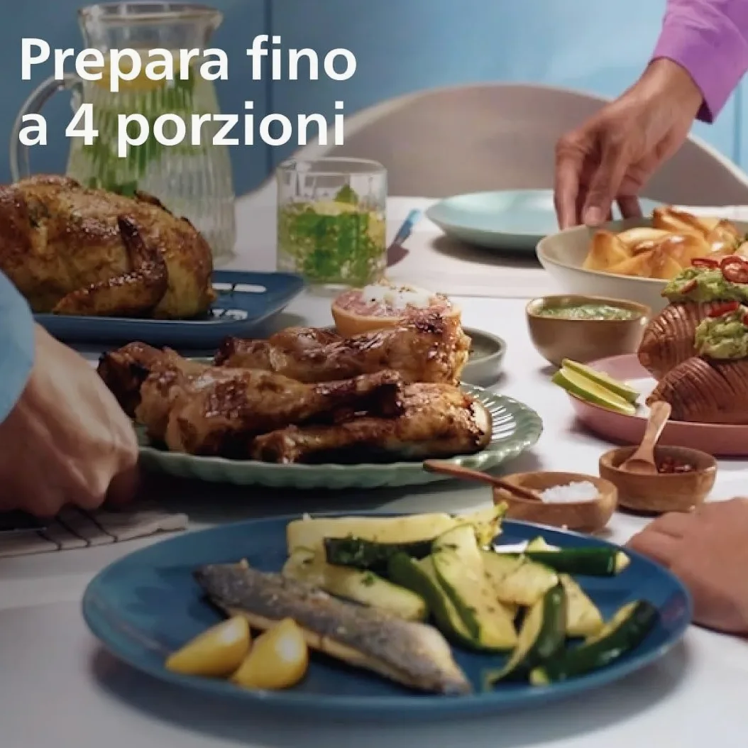 Philips Dual Basket Air Fryer - Cottura sana, veloce e versatile, Friggitrice ad aria con Doppio Cestello 9L, Touchscreen, design a 2 cestelli con doppia resistenza e termostati separati (NA353/10)