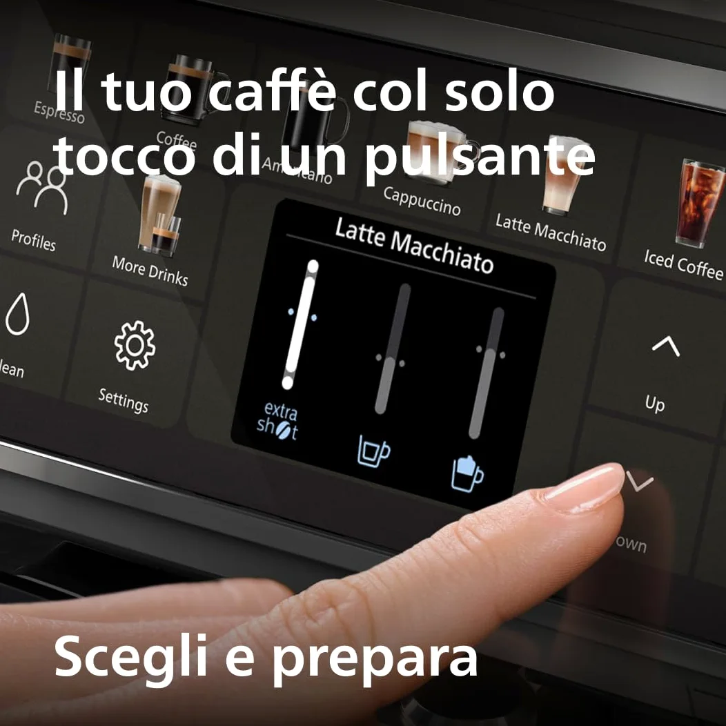 PHILIPS Serie 5500 Macchina per Espresso Completamente Automatica - 20 caffè Caldi e con Ghiaccio, Sistema LatteGo Veloce da Pulire, 40% Più Silenziosa con SilentBrew, QuickStart, Grigio (EP5544/50)