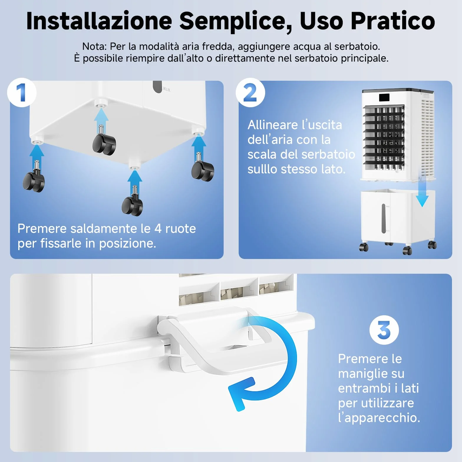 Condizionatore Portatile senza tubo 10L Migliorato, Raffrescatore d'Aria 4 in 1, 3 Velocità, Timer 1-12h, 3 Modalità, Telecomando, Oscillazione 60°, per Camper, Casa, Ufficio(Nero e bianco opaco)