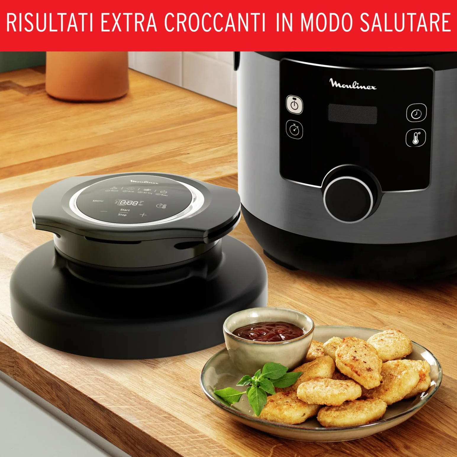 Moulinex Turbo Cuisine Multicooker 15-in-1 7.6L Friggitrice ad Aria Cottura a Pressione CE7788