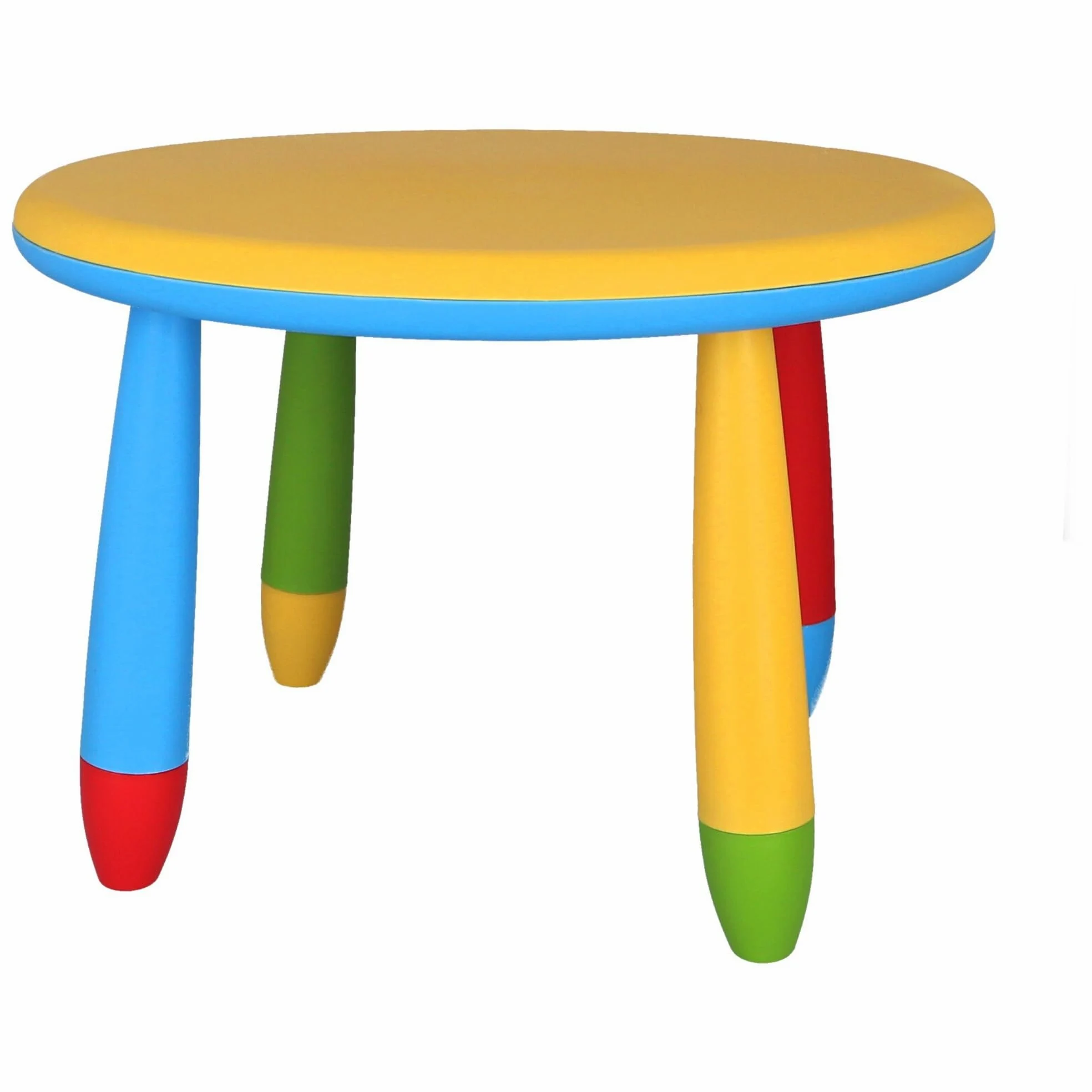Mueblear 90048 - Tavolo rotondo per bambini, in plastica, 30 x 15 x 48 cm giallo