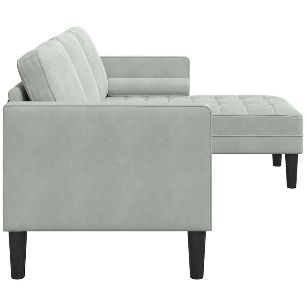 vidaXL Set di divani con Cuscino Grigio Chiaro Poliestere, Salotto, Divano Sezionale Moderno, Set Divano Resistente, Mobili Modulari, Poltrone in Velluto, Relax Interno