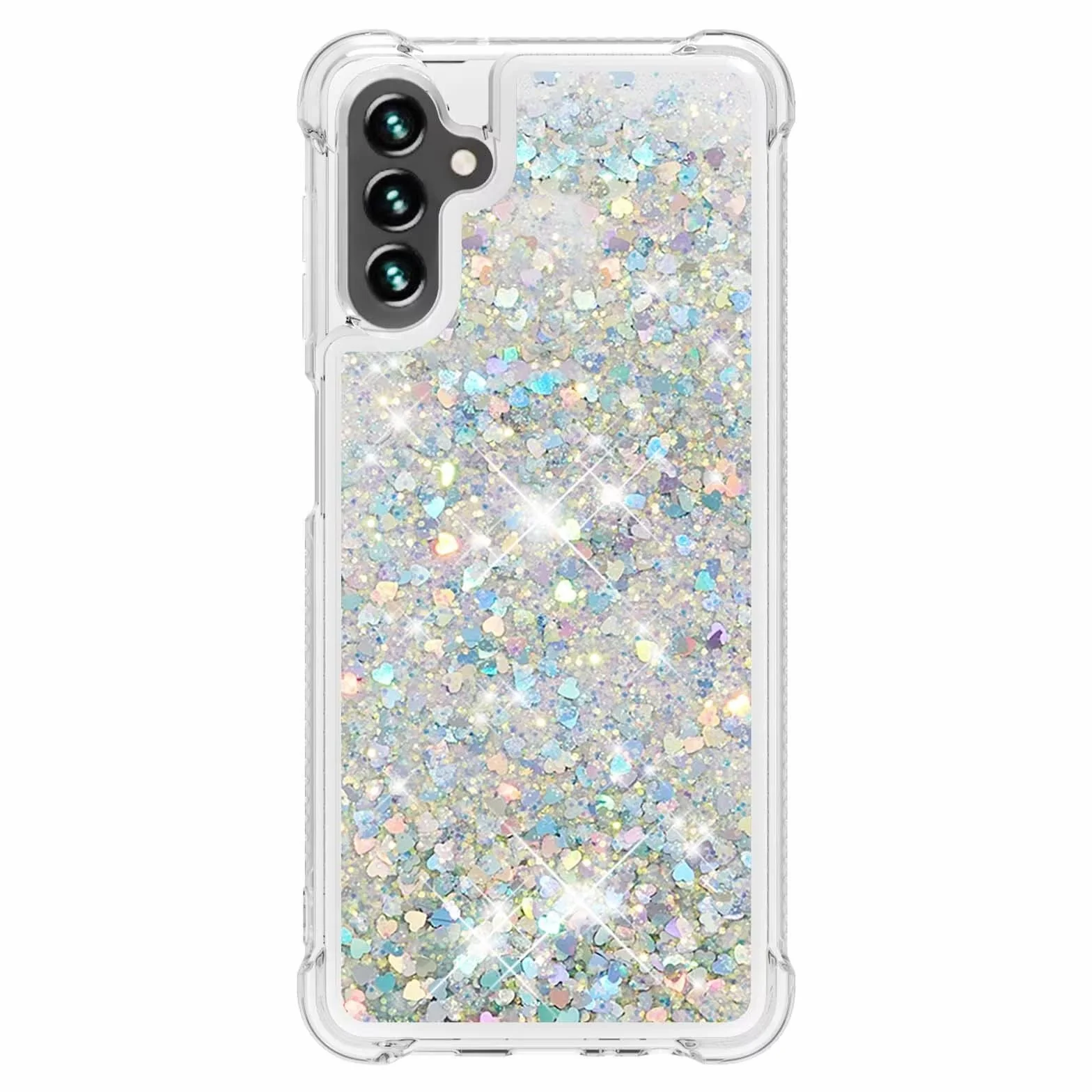 Miagon Glitter Bling Liquido Custodia Samsung Galaxy A34 5G Sabbie Mobili Trasparente Cover Silicone Protettivo Brillantini
