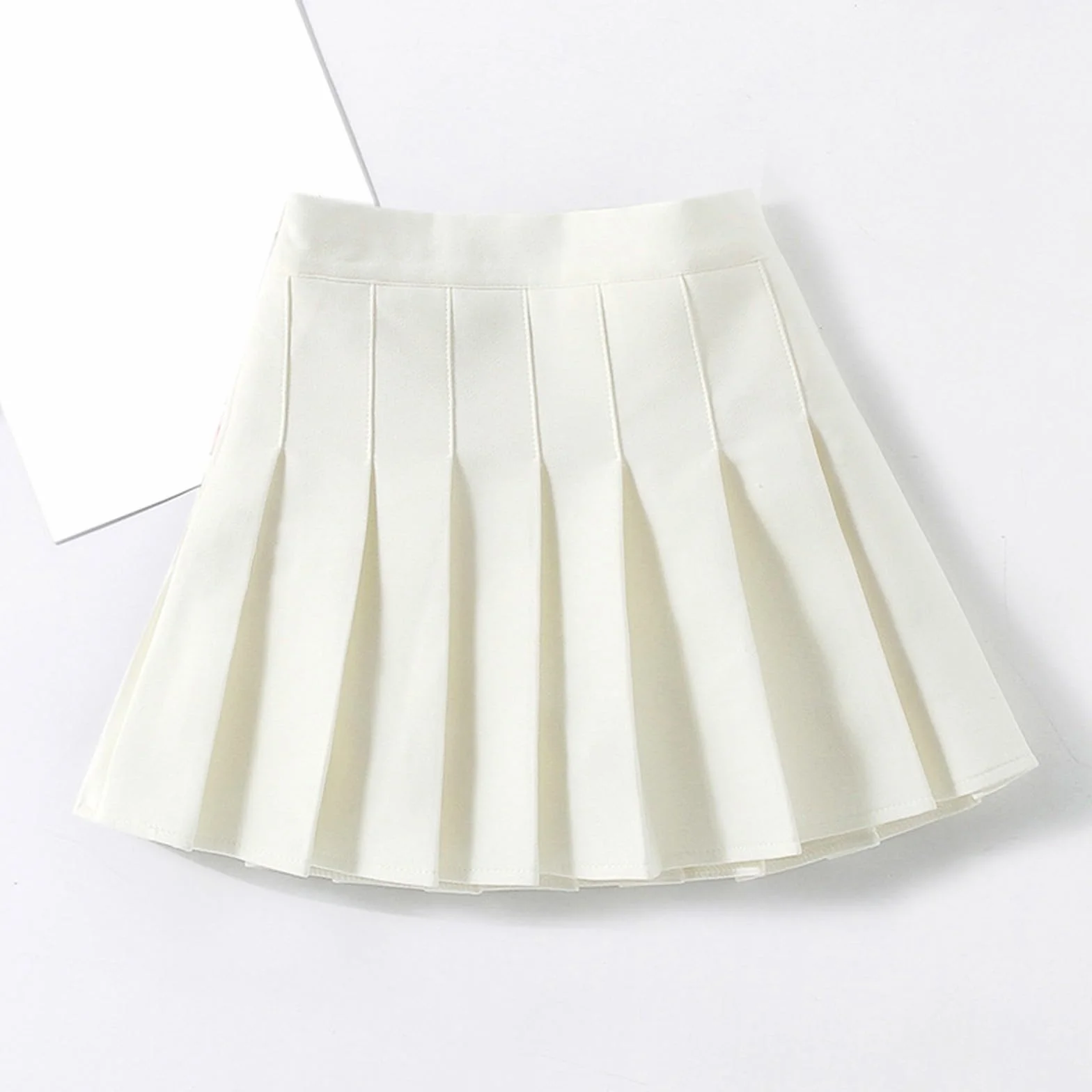 Gonna scolastica pieghettata mini per ragazze elastico in vita sportiva