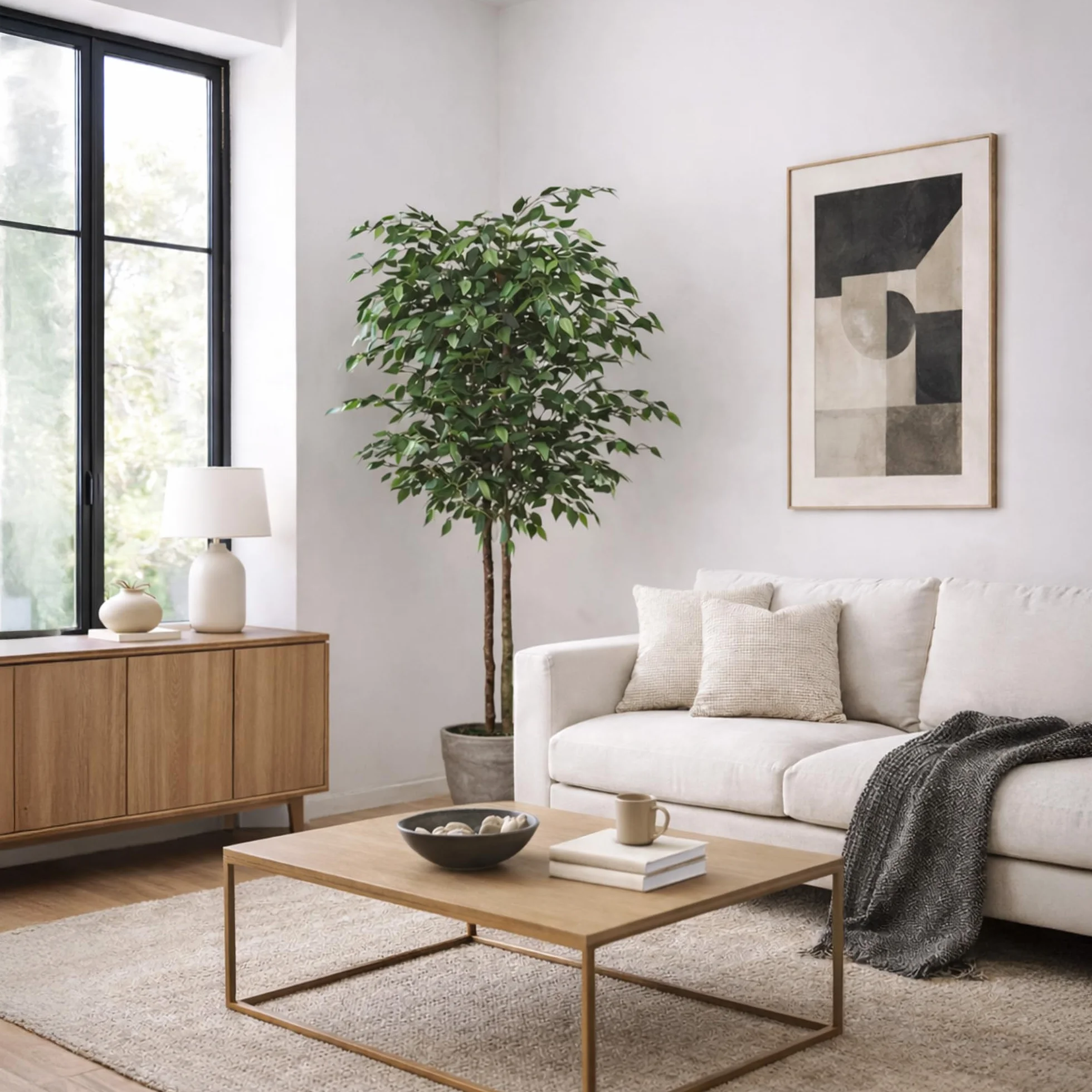 Ficus artificiale 180 cm pianta finta grande tronco naturale albero decorativo realistico casa ufficio hotel
