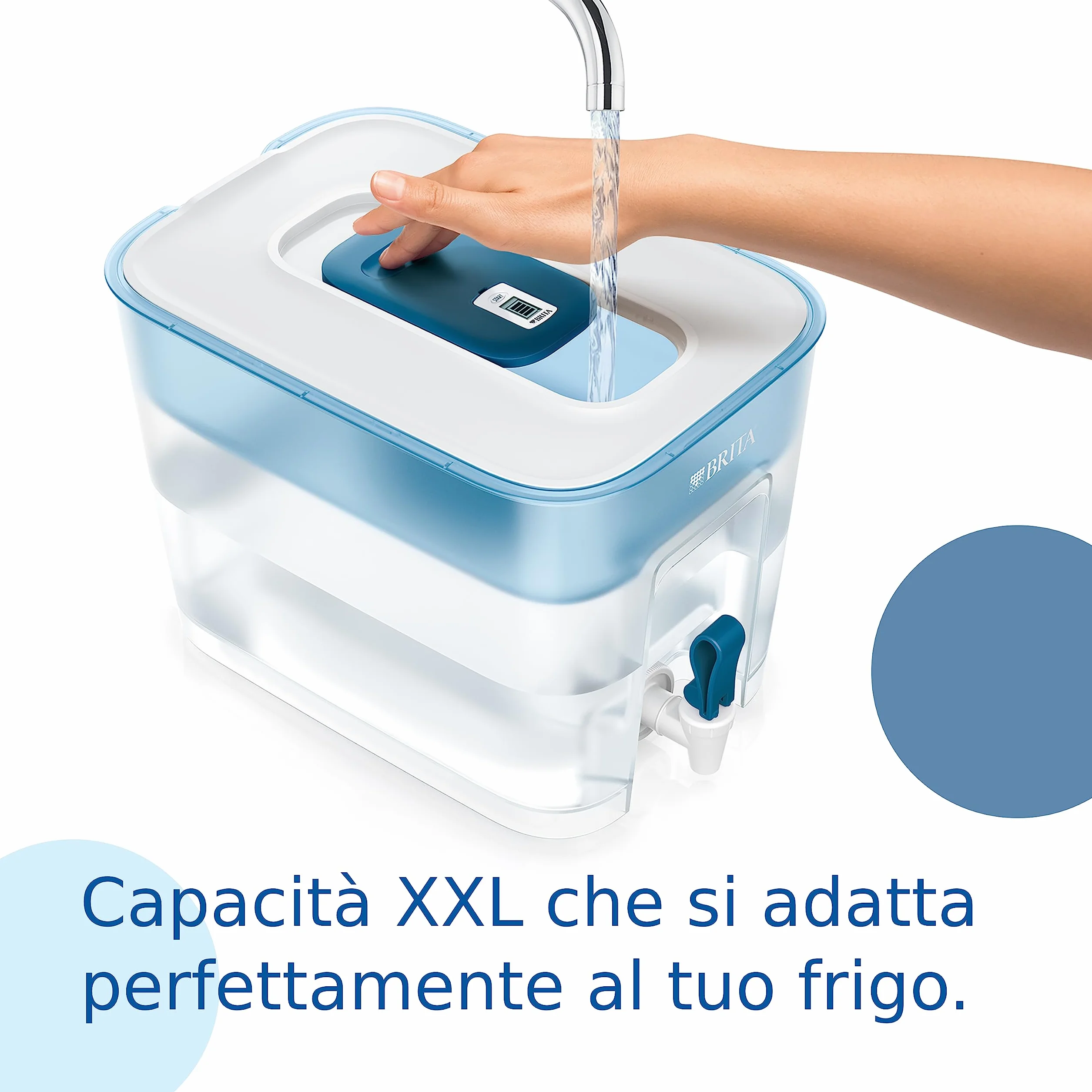 BRITA Flow Dispenser filtrante acqua 8.5L con filtro MAXTRA PRO All-in-1 riduce cloro calcare PFAS metalli