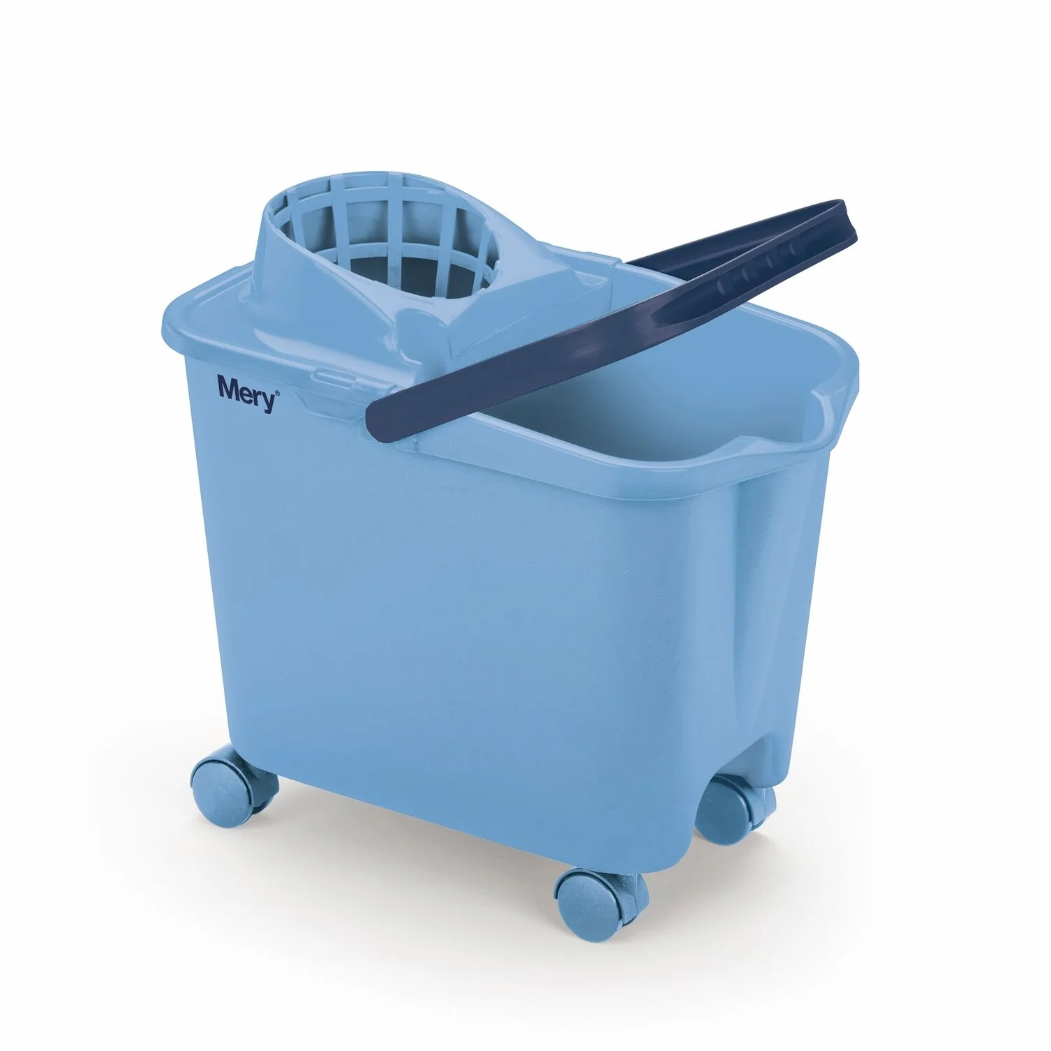 Mery 0325.09 Secchio con Ruote, Capacità di 14 Litri, colore blu