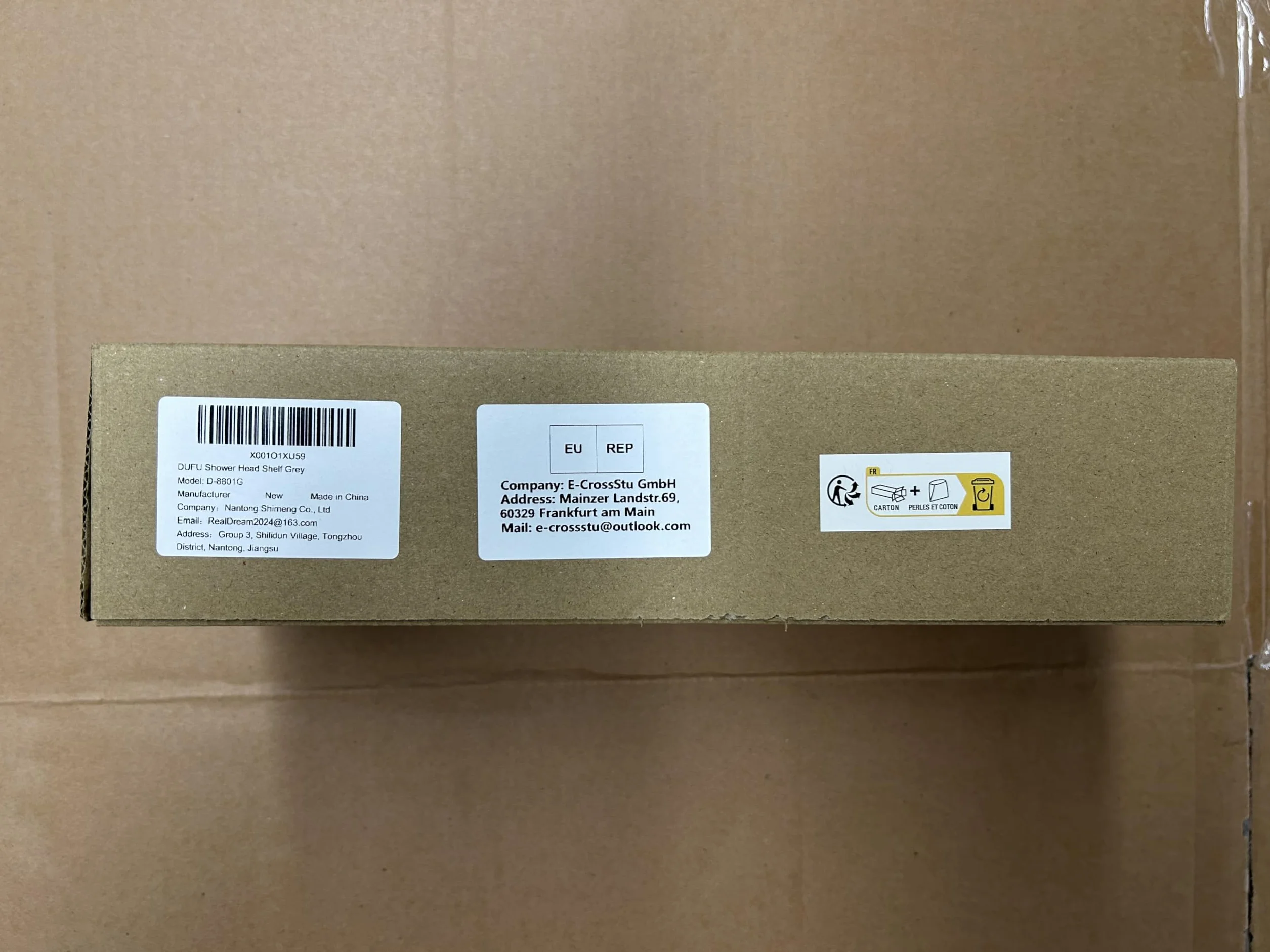 Mensola Doccia da Appendere Senza Forare Portaoggetti Bagno Rimovibile ABS Fibbia Soffione Gancio Asta 21-25mm Grigio