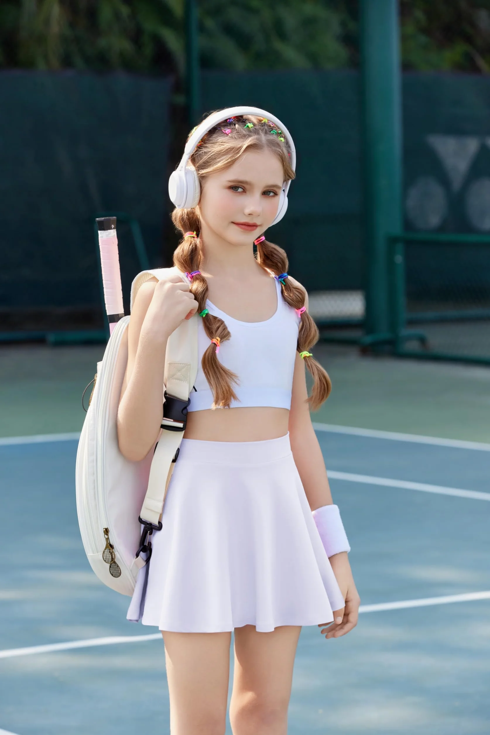 Arshiner Gonna da Tennis per Ragazze a Vita Alta con Tasche 6-15 Anni
