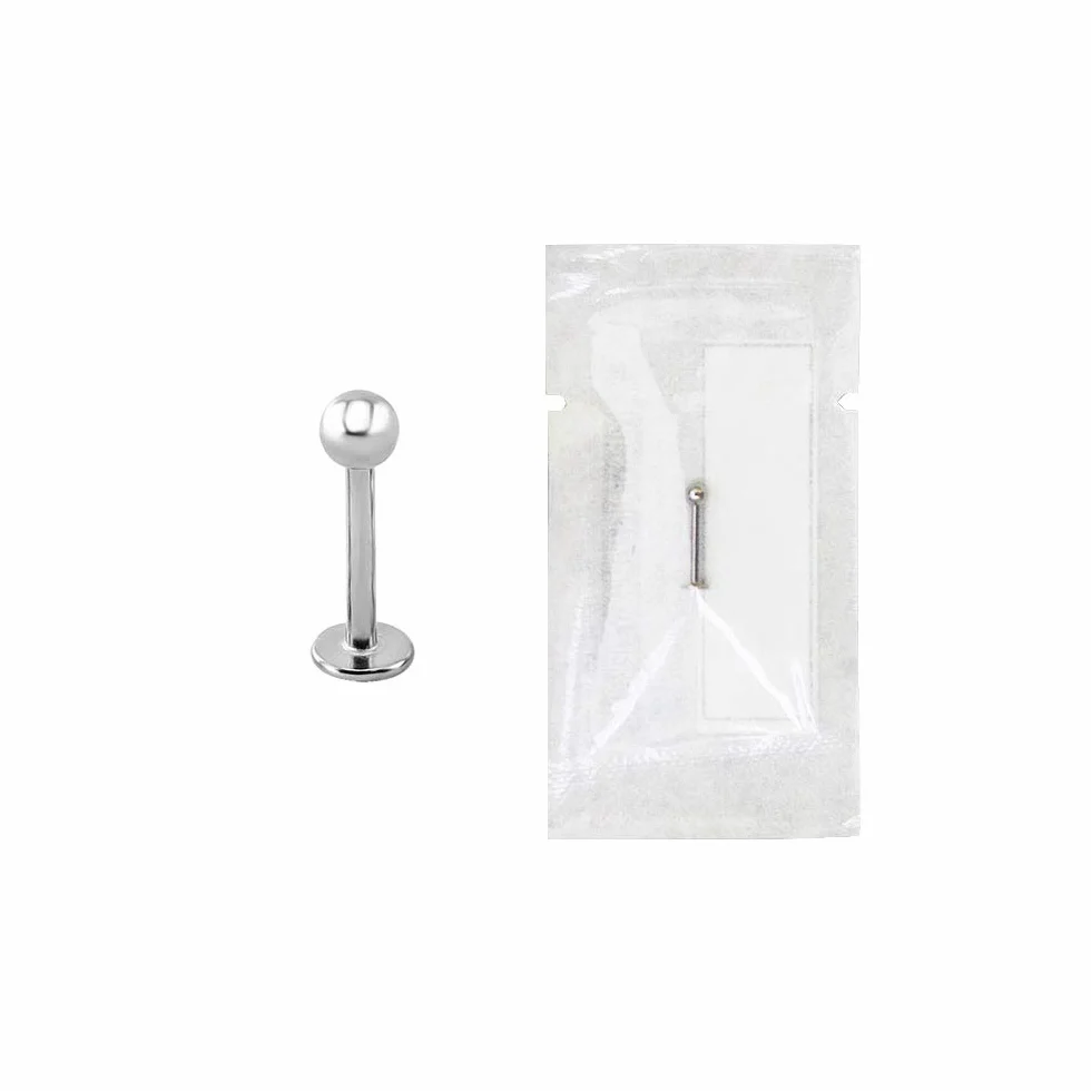 WARRIOR Piercing Labret Sterile in Silicone Acciaio Chirurgico 316L 16G (1,2mm) 3mm Orecchio Helix Cartilagine