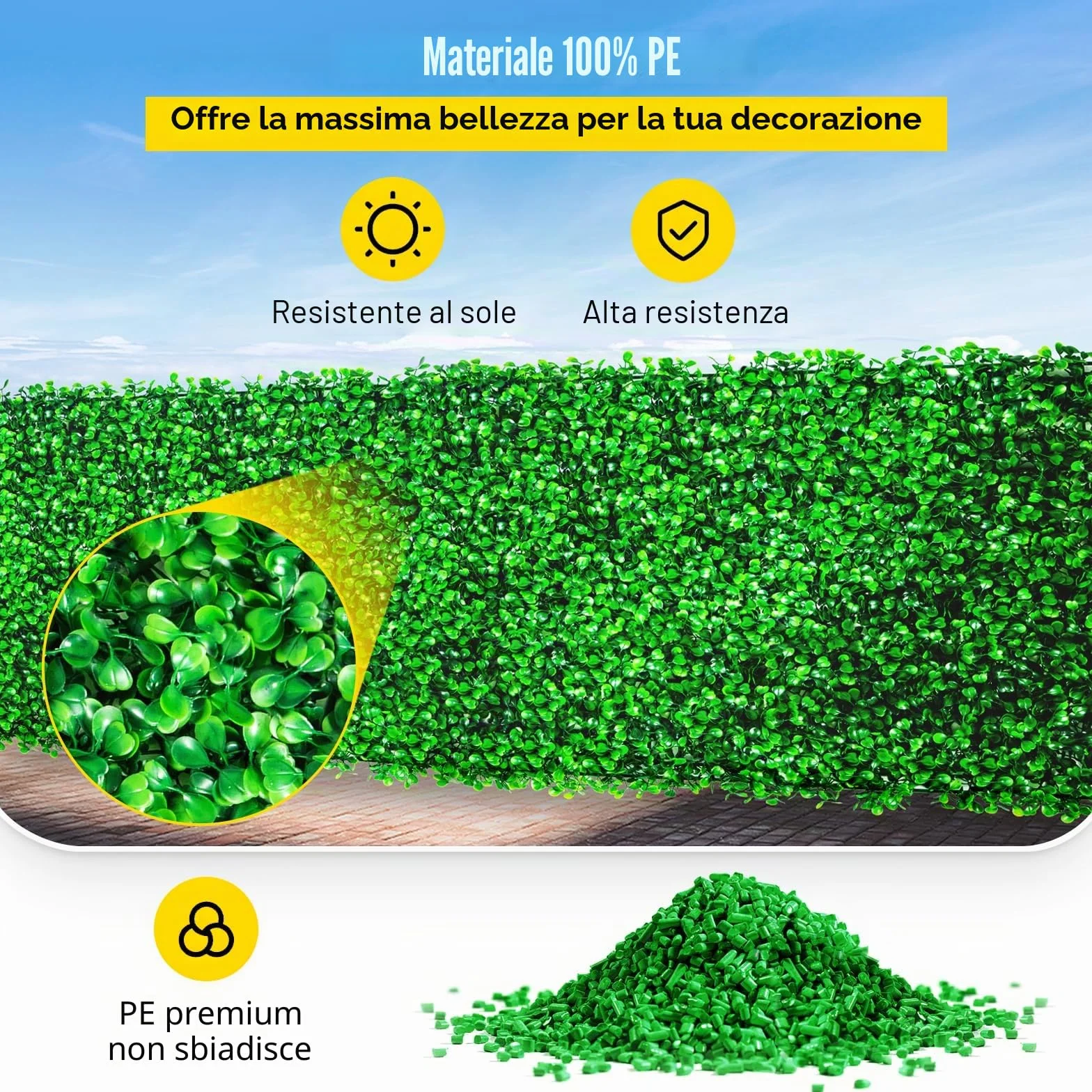 VEVOR 24 Pezzi Artificiale Pannello da Siepe di Bosso, 25,4 x 25,4 cm, Siepi Artificiali, Recinzione Artificiale Bosso, Edera Finta Effetto Realistico Decorazione Plastica Verde, Spessore da 4 cm