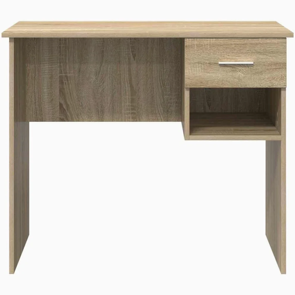 Scrivania Sonoma Rovere 90 x 49 x 75 cm con cassetto e scaffale, design moderno, struttura in legno resistente per ufficio, casa, gioco e camera da letto