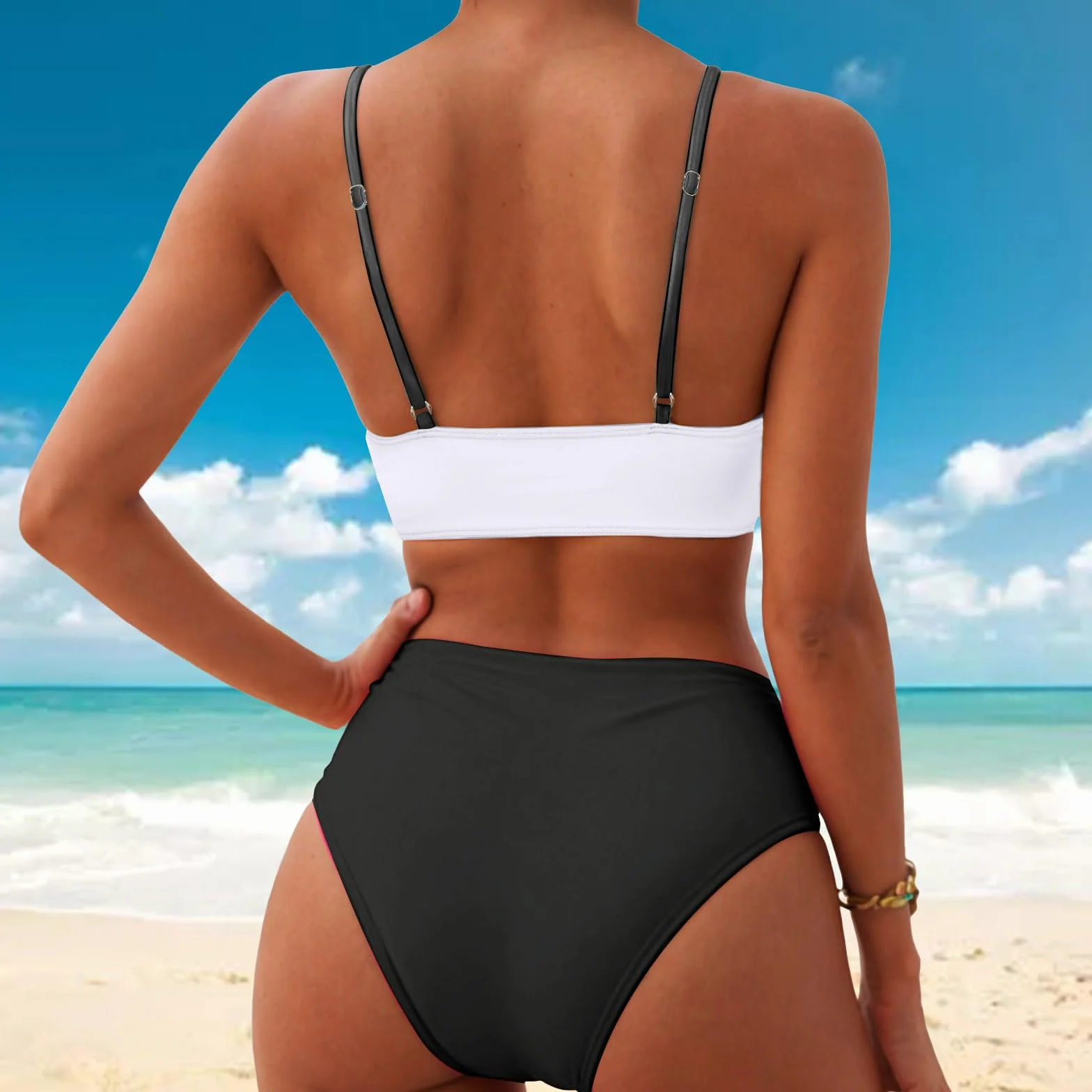 Donna Costume da Bagno Estate Imbottito Reggiseno Bikini Due Pezzi Scollo V Triangolo Contenitivo Sexy Reggiseno Bikini Piscina Triangolo Bikinis Set Spiaggia Beachwear Donna Mare Costume Set