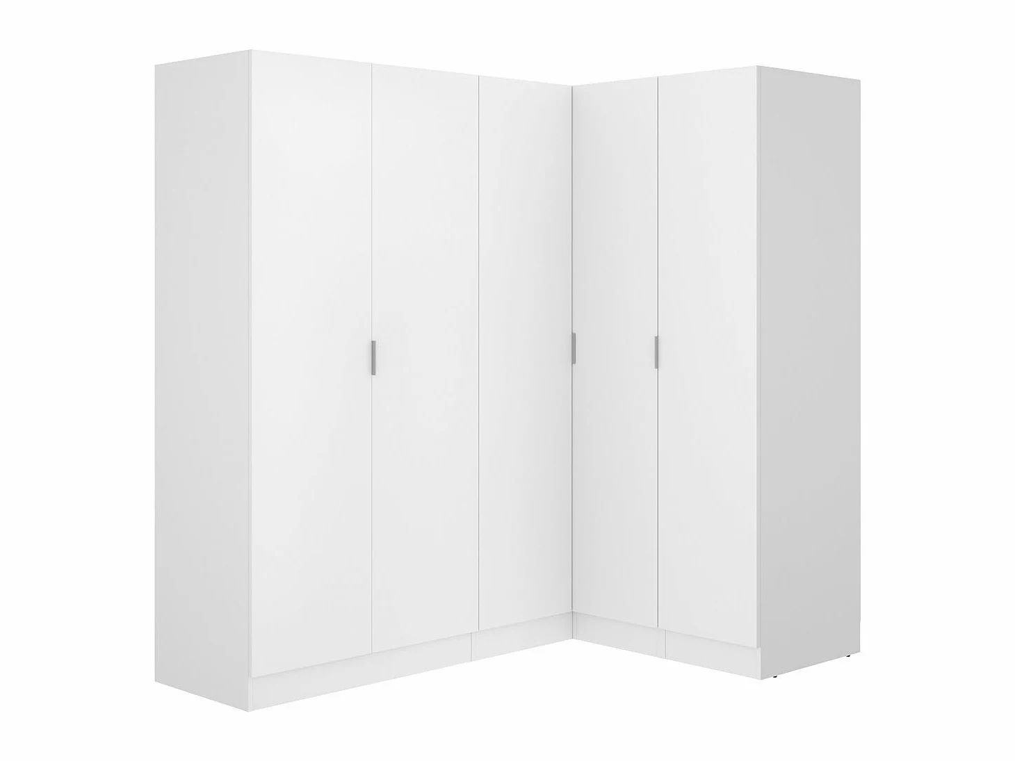 Vente-unique - Armadio angolare 5 ante L173 cm Bianco - LISTOWEL