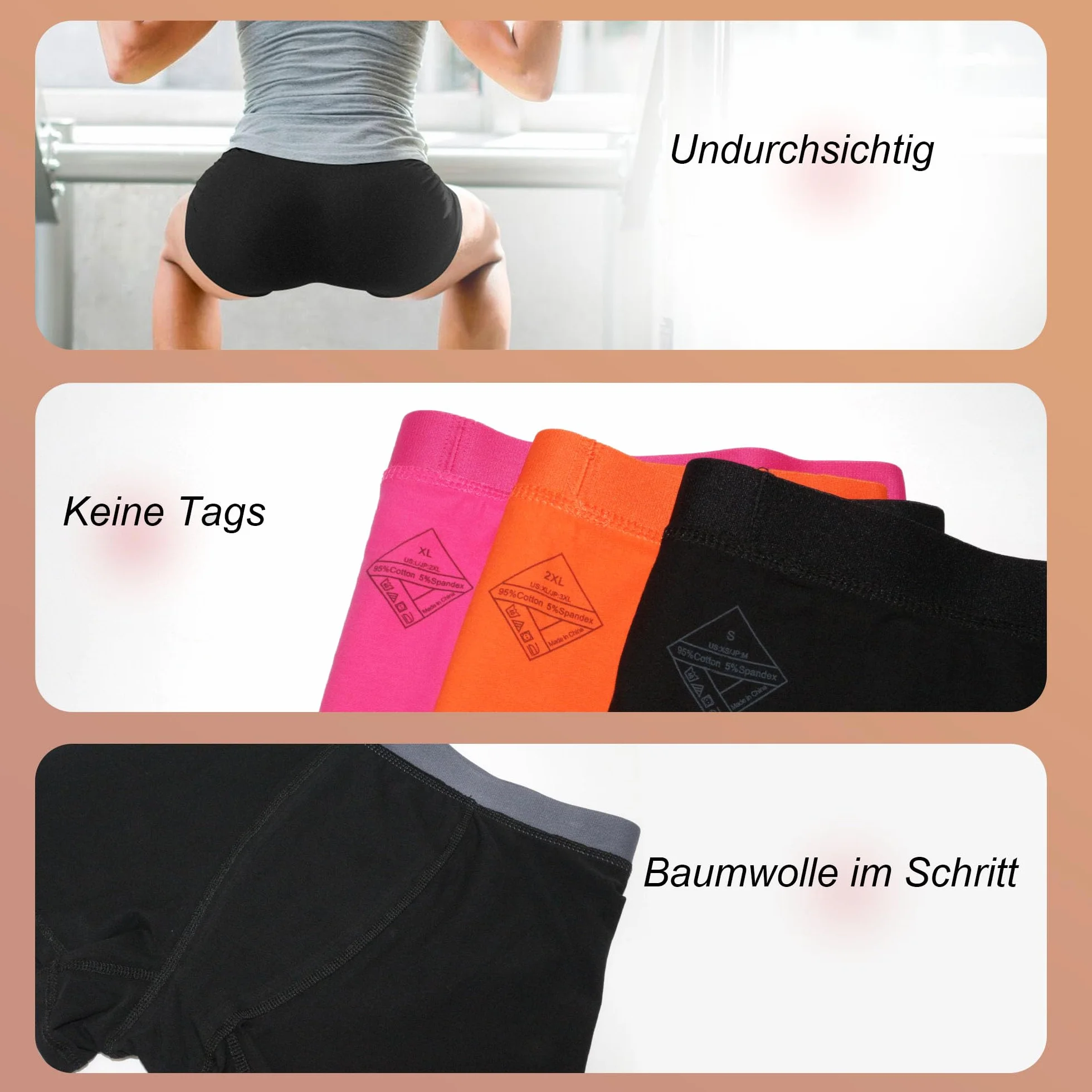 Mutande Boxer Donna Culotte a Pantaloncino Cotone Shorts Pantaloncini Sottogonna Donna Boxer Leggings Corti Mutande Pacco da 4