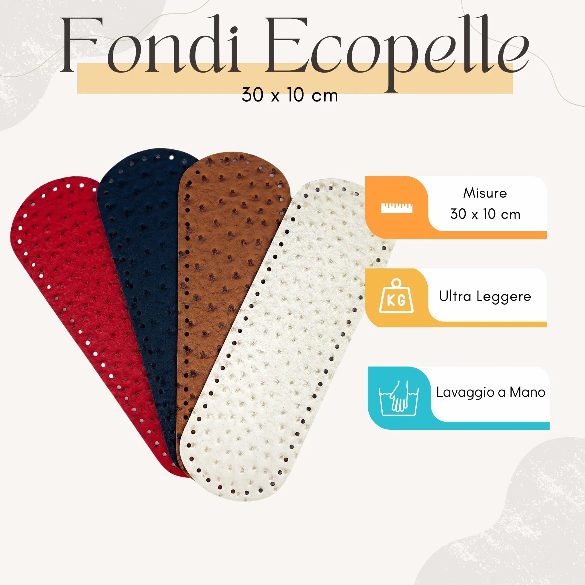 Fondo borsa 30x10 skórzany 3 szt. – Tricot Cafè