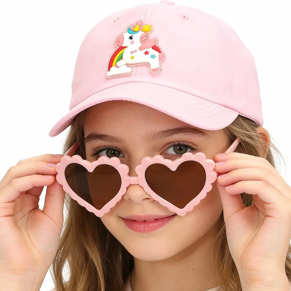 Cappello da Baseball con Occhiali da Sole per Bambini Regolabile Protezione Solare Unicorno