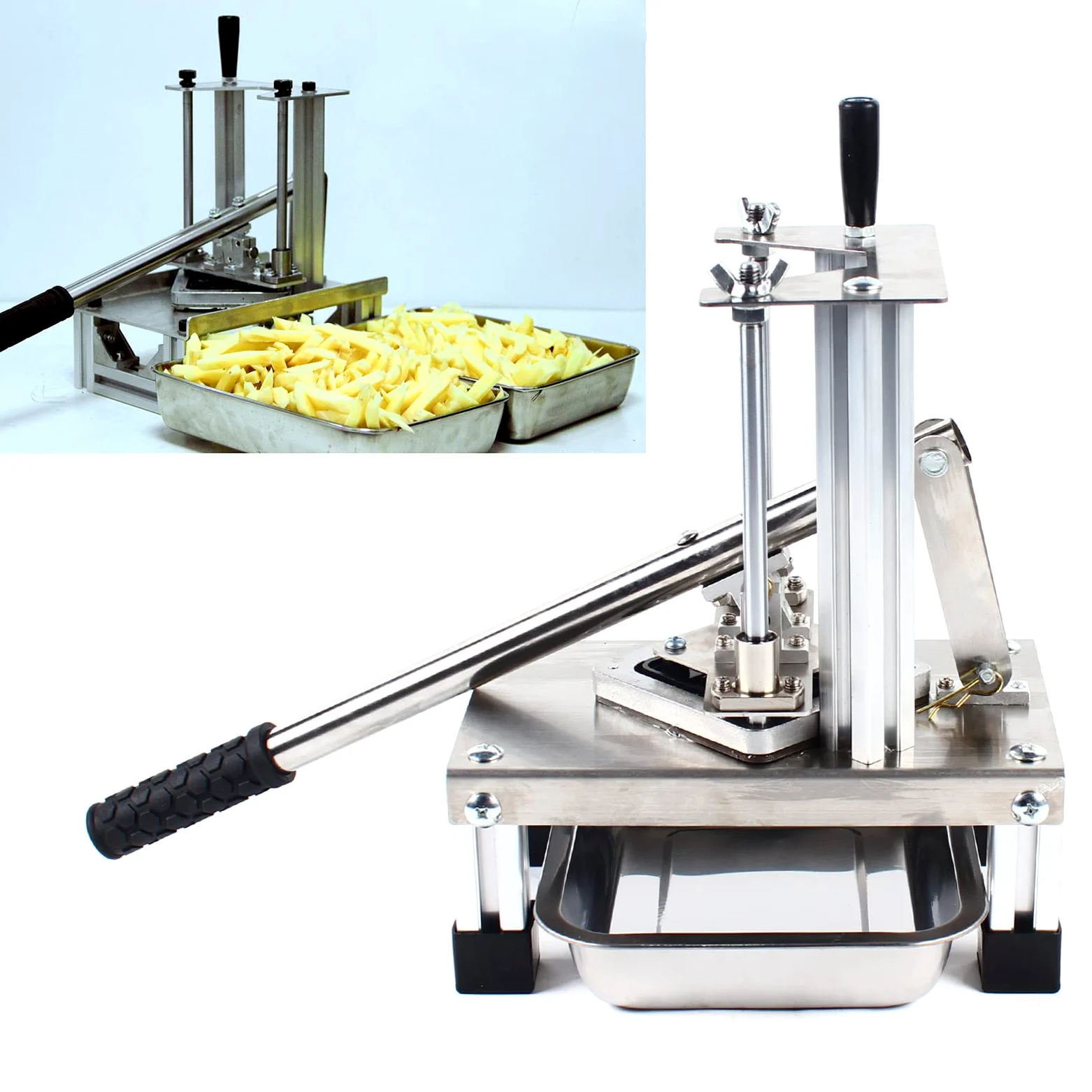Affettatrice verticale per patate, in acciaio inox, manuale con 7/10/14 lame, 3 tecnologie antiscivolo, per patate, verdura, frutta, GKRWH-729
