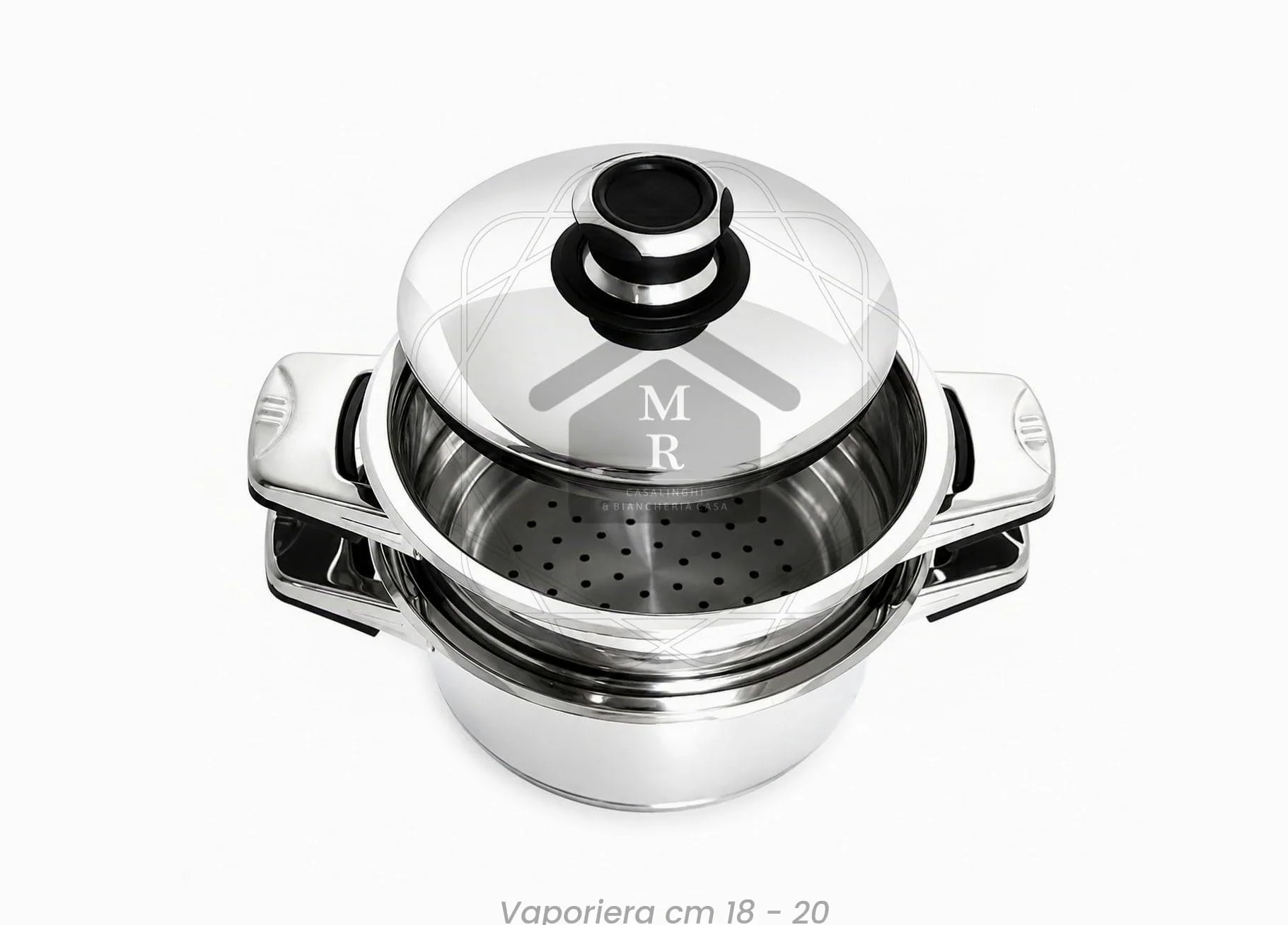 Batteria Pentole Maxi 18 Pezzi in Acciaio Serie Dietetic Bavaria Ottingher