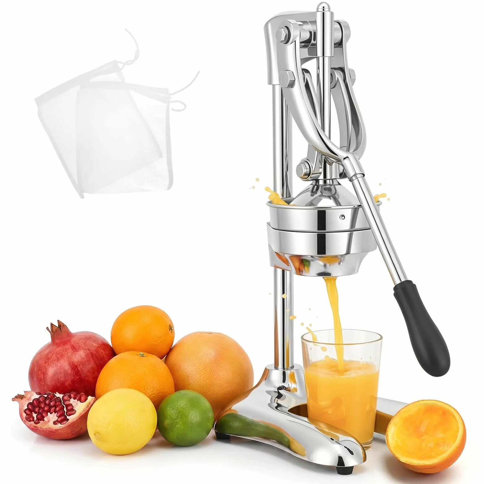 Moongiantgo Spremiagrumi Manuale Commerciale a Doppio Modo, Spremi-Limoni Professionale Con LEVA Ergonomica Senza Sforzo, Spremiagrumi a Mano per Arance, Melograni, Lime E Angurie | Spremi-Limoni Commerciale, Filtro smontabile, LEVA Ergonomica Senza Sforz