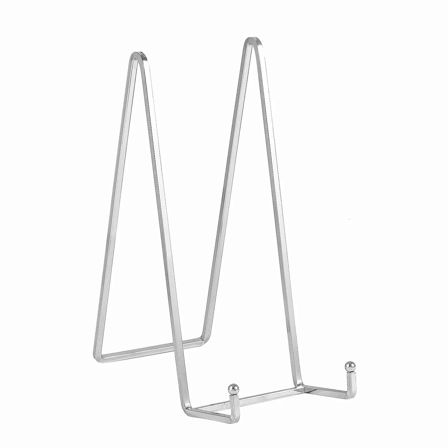 Supporto Cavalletto Espositore Porta Piatti - Supporti Piatti da Esposizione Grande - Cavalletti per Tavolo - Espositori Ferro per Piatto Decorativo | Cornice Foto | Libri - Argento - 2 pezzi - 25 cm