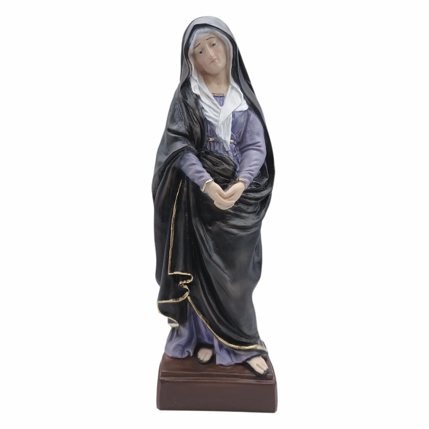 Generico Statua Madonna Addolorata in Resina, 35 cm, Lavorata a Mano, per Interni ed Esterni, Made in Italy