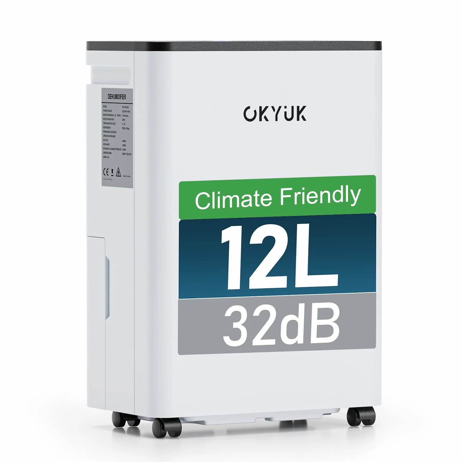 OKYUK Deumidificatore Casa Muffa 12 L, deumidificatore bagno, deumidificatore casa 2.5L, 35 m², con spegnimento automatico Timing 24H, ideale per camper, bagno, camera da letto, cantina (12L Bianco)