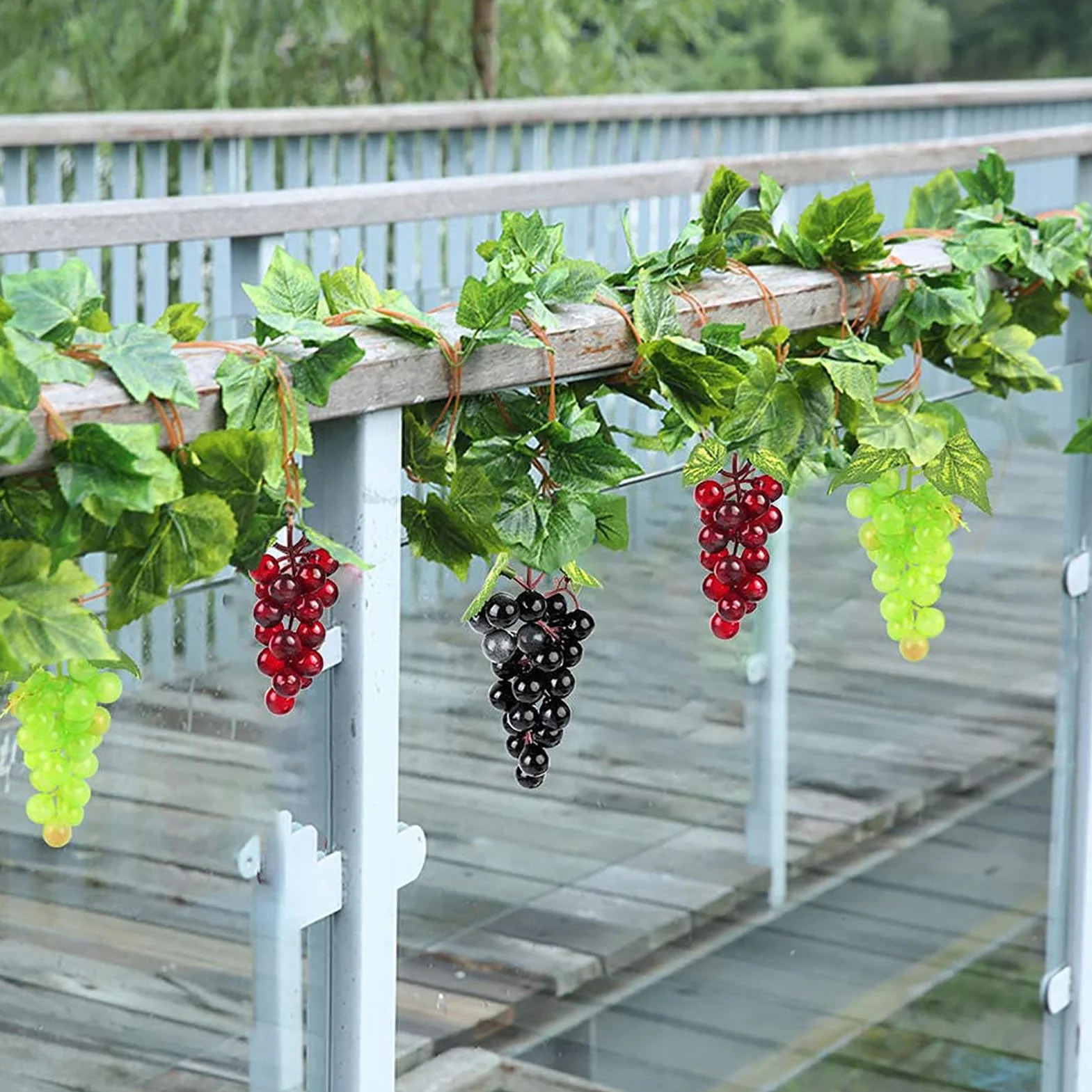 Uva in plastica realistica, mazzi di simulazione colori vari, per matrimoni giardini