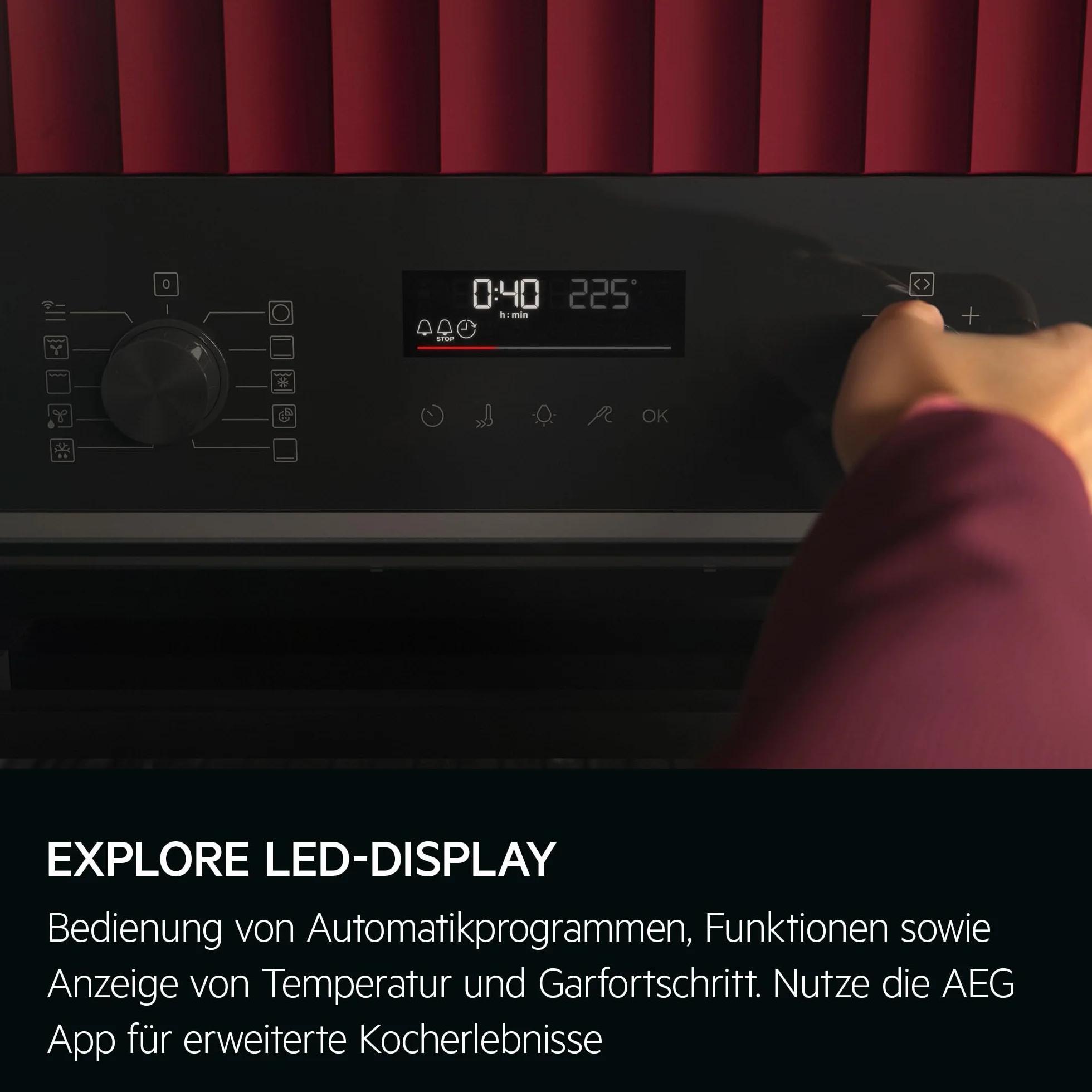 AEG Forni da incasso Wifi, serie 6 LED Touchdisplay, autopulente a pirolisi, 25% di supporto al vapore: esterno croccante e interno succoso, sensore di temperatura centrale per una cottura precisa