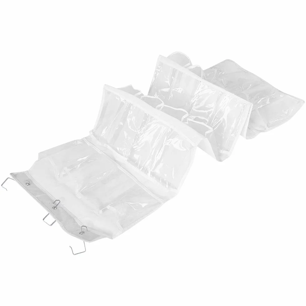 Organizer per Borse Trasparente da Appendere con 24 Tasche, Portaoggetti in Tessuto Non Tessuto Bianco 59,06 x 17,72 Pollici