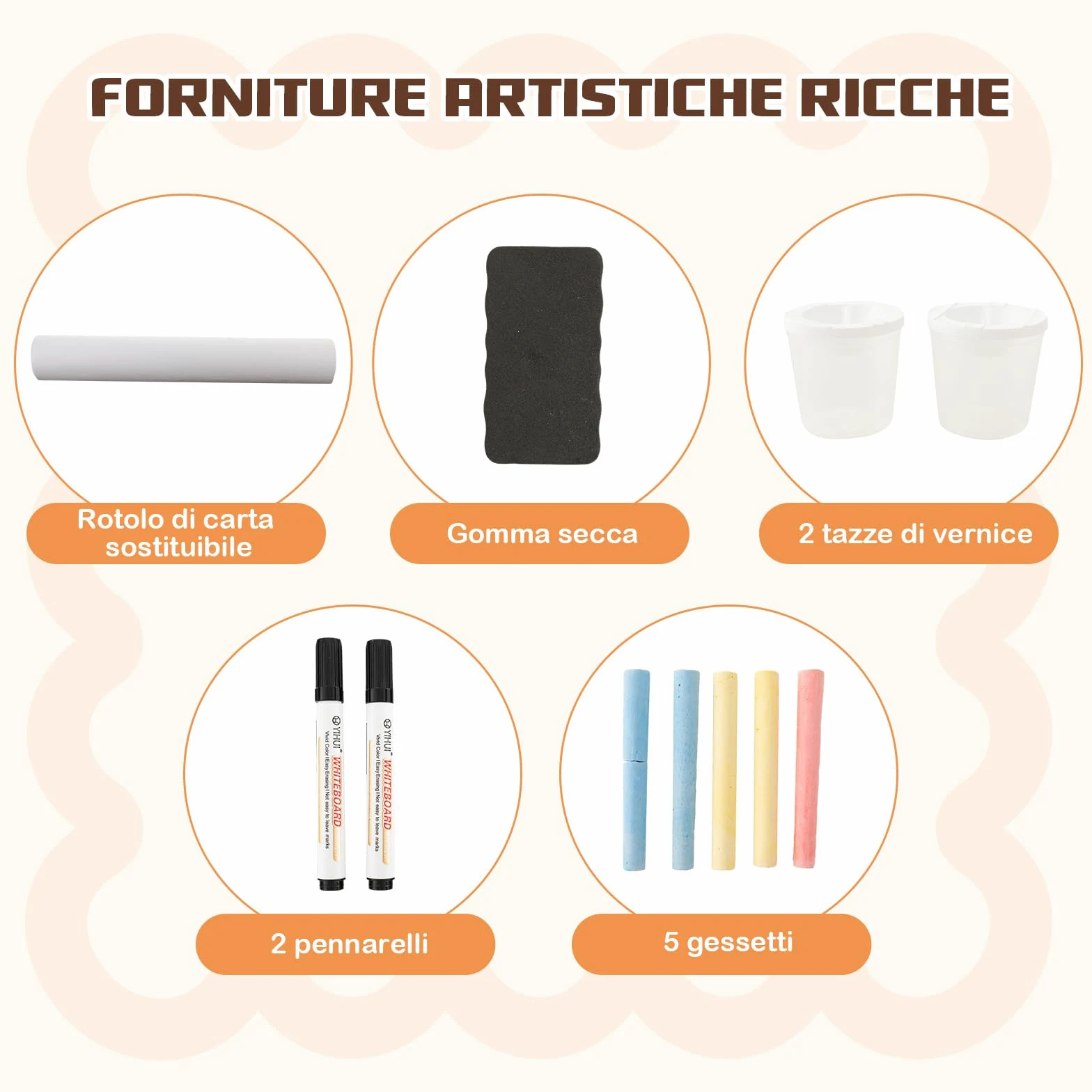 COSTWAY Set 3 in 1 Tavolo e Sedie per Bambini 3+ Anni, Tavolo in Legno Sicuro con Lavagna Cancellabile, Magnetica, Cavalletto Regolabile, Libreria e Accessori Artistici, per Disegno (Caffè)
