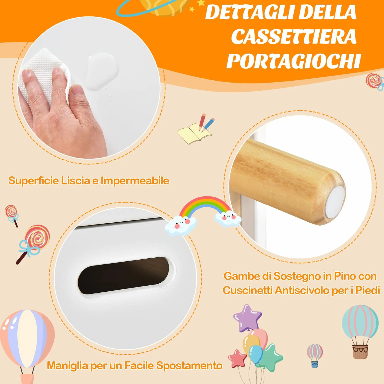 COSTWAY Libreria Montessoriana 2-in-1 in Legno per Bambini 60x30x44 cm Bianco