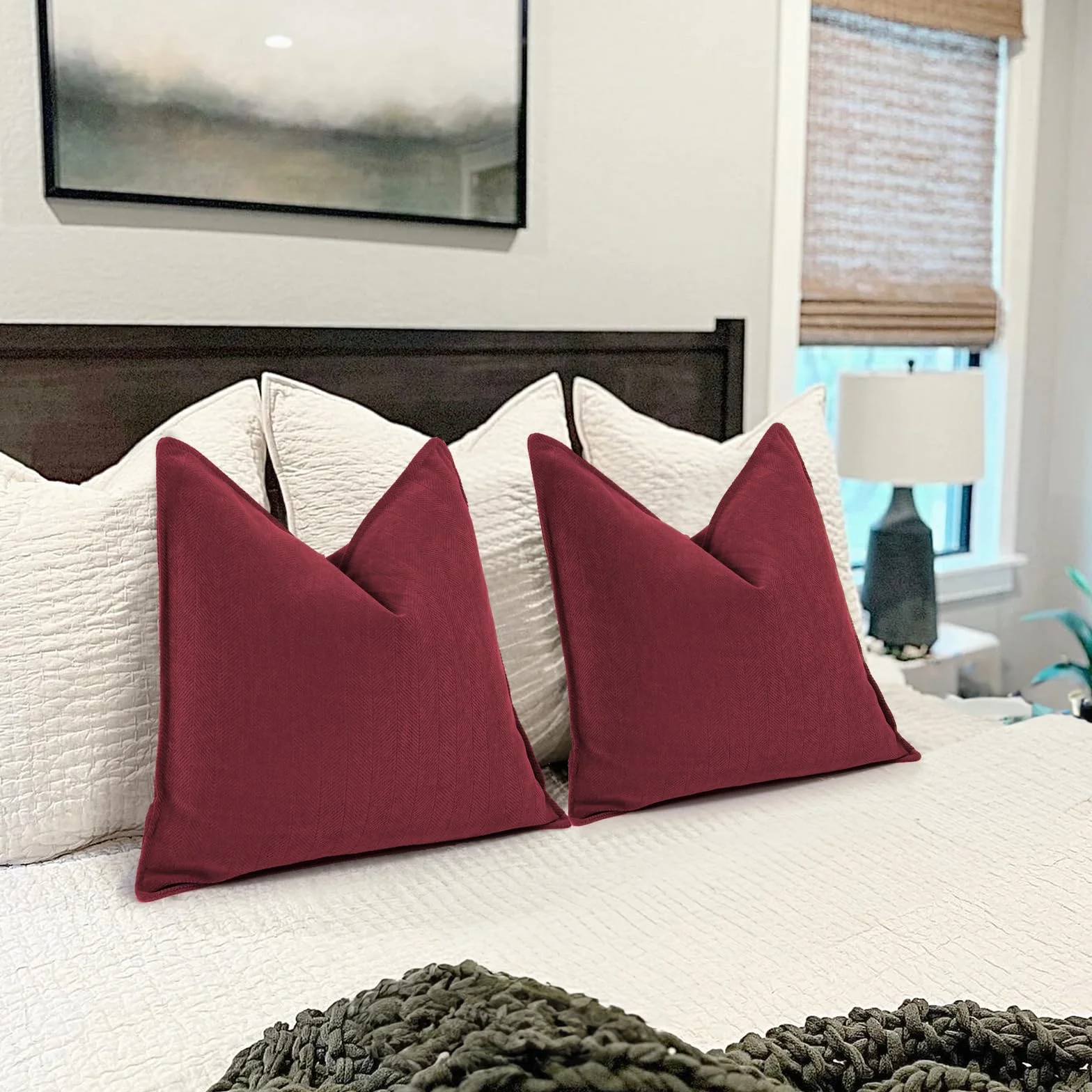 Set di 2 Cuscini Divano 40x40 cm - Federe in Ciniglia Morbida, Cuscini Decorativi Eleganti per Salotto, Letto e Arredo Casa