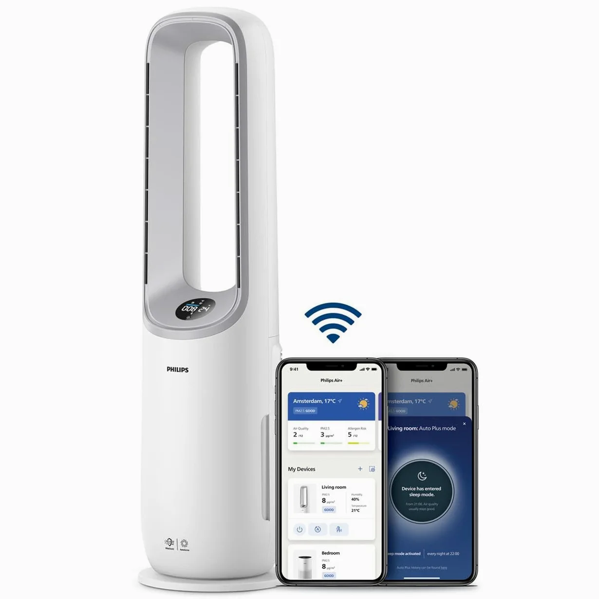 Philips Air Performer 2-in-1: Purificatore e Ventilatore - Fino a 70 m². Filtro HEPA. Rimuove odori e il 99,97% delle particelle inquinanti. Display, App e Alexa (AMF765/10)