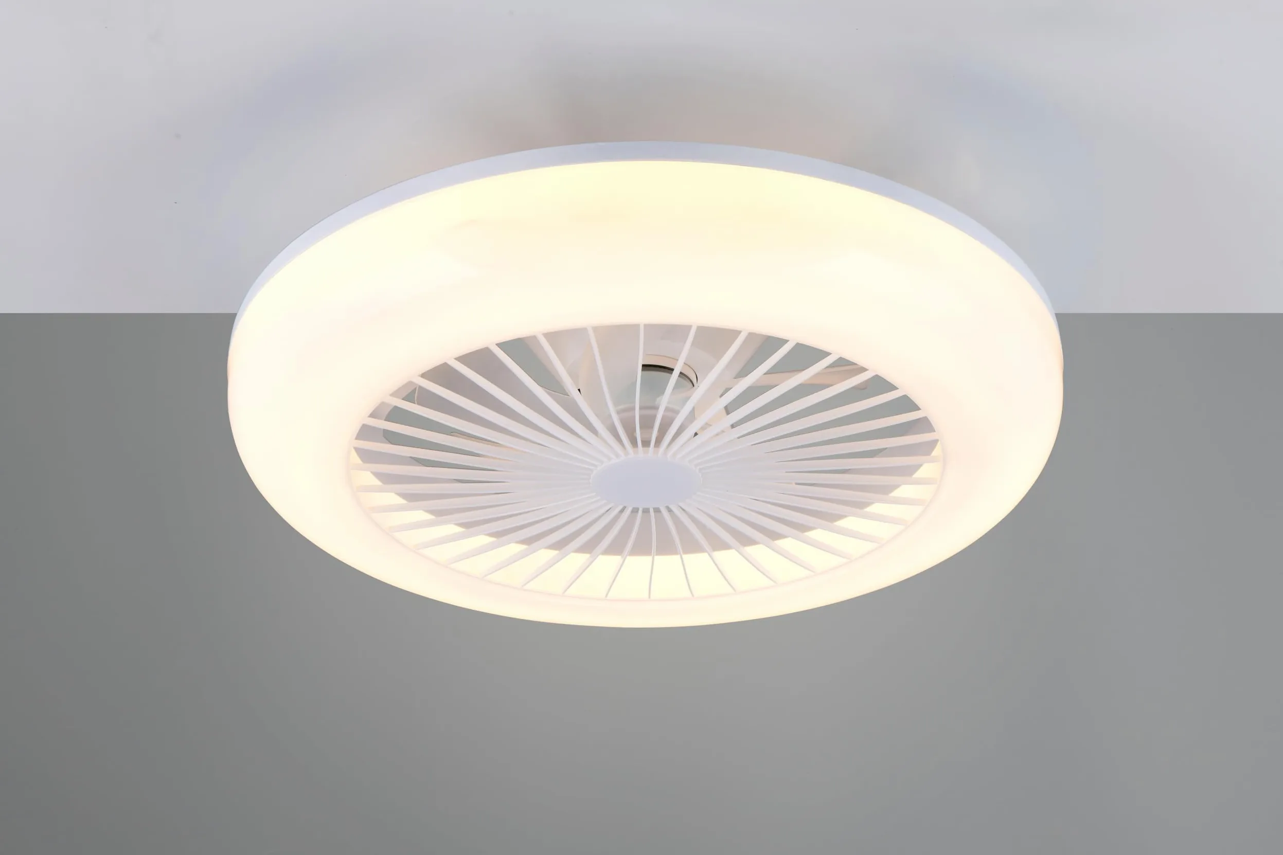 Reality Leuchten Ventilatore MORA R64032101, bianco, 10W, 2700K - 6500K, 1400 lm, dimmerabile
