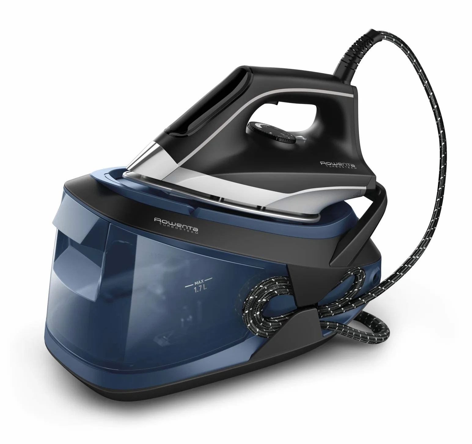 Rowenta Turbosteam, Ferro da Stiro con Generatore di Vapore ad Alte Prestazioni, Vapore Continuo da 120 g/min, Colpo Vapore da 370 g/min, Pressione 6.5 bar, Serbatoio da 1,7 L, Modalità Eco, VR8322