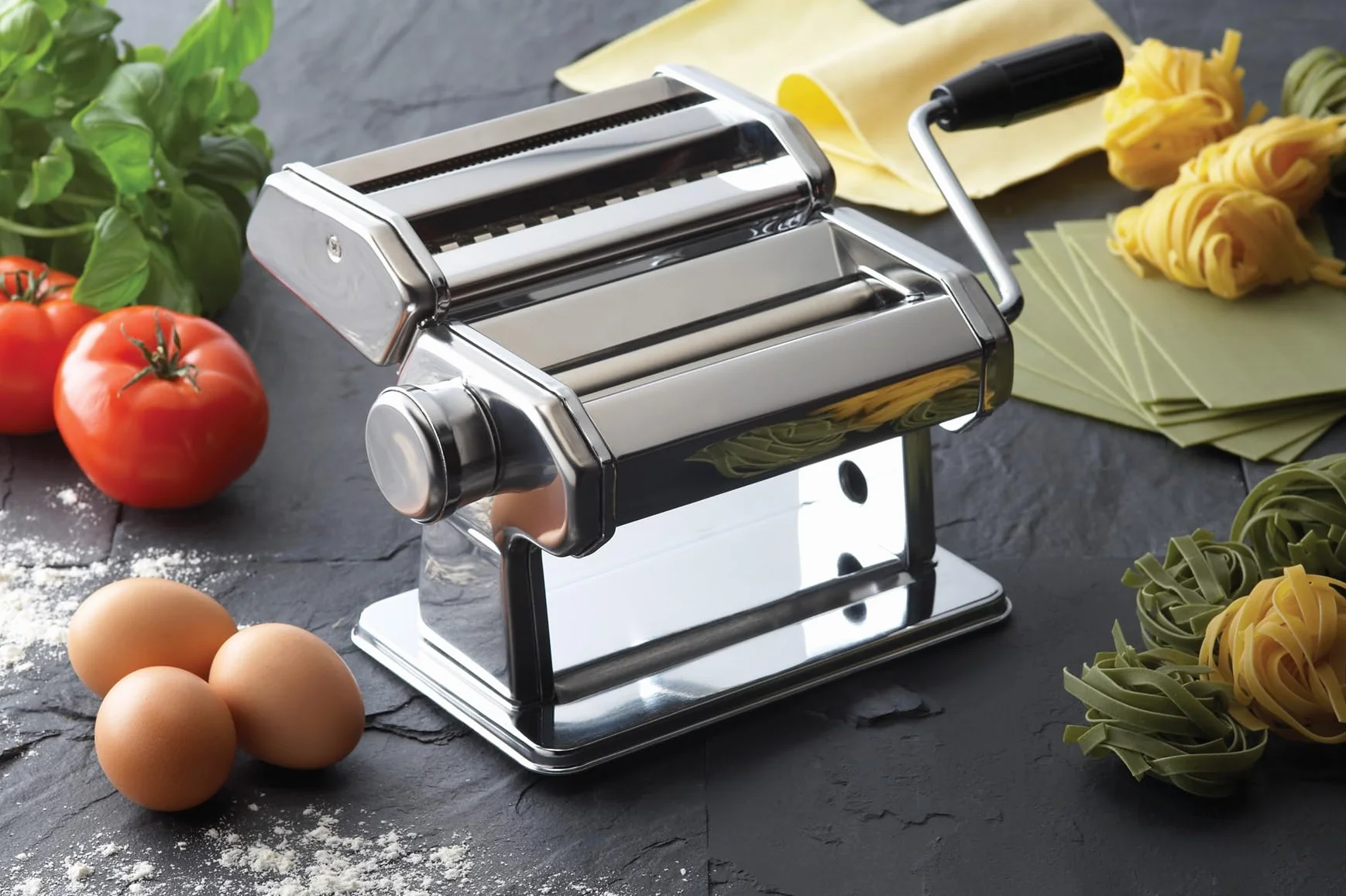 KitchenCraft World of Flavours Macchina per Pasta Acciaio Inossidabile Argento