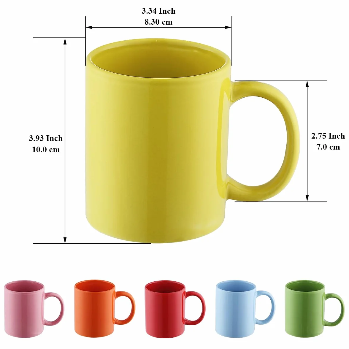 Evanda Servizi da caffè 6 pezzi, tazze grandi da 350 ml per caffè, tè e brulè, lavabili in lavastoviglie (colore misto)