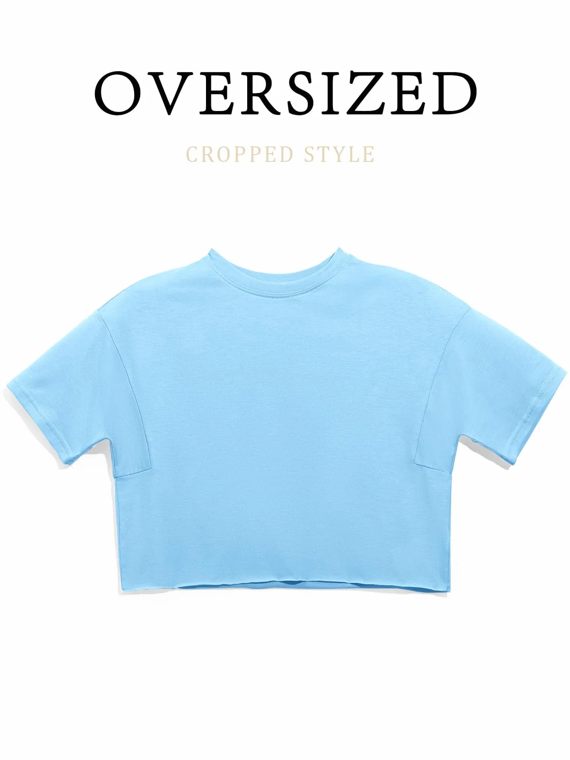 Top corto oversize atletico da ragazza per bambini con spalle a goccia a maniche corte magliette da allenamento 5-14 anni