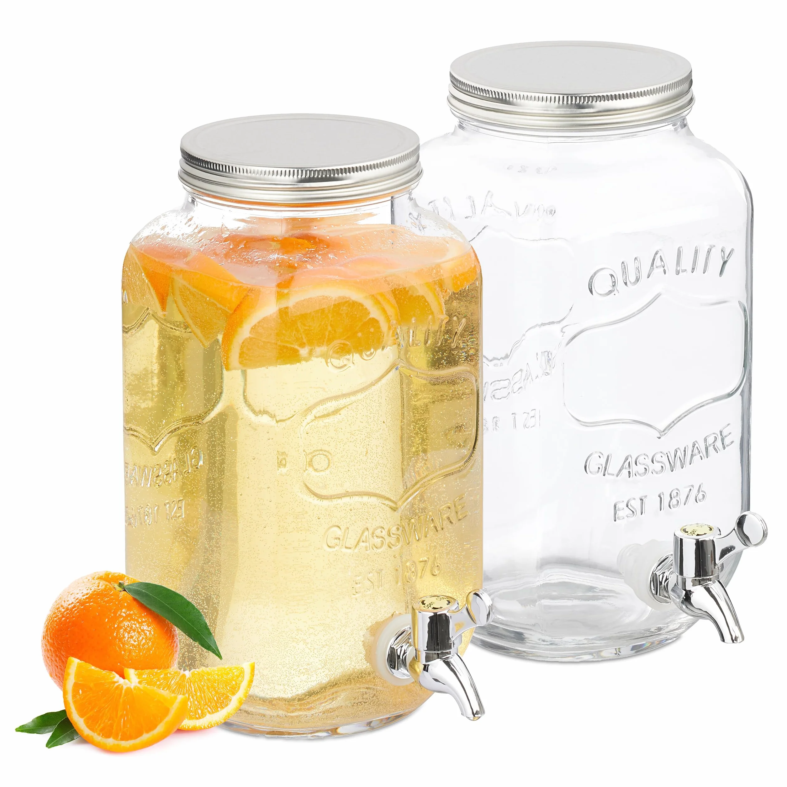 Relaxdays Erogatore Bevande 3,5 L Vetro con Rubinetto e Coperchio