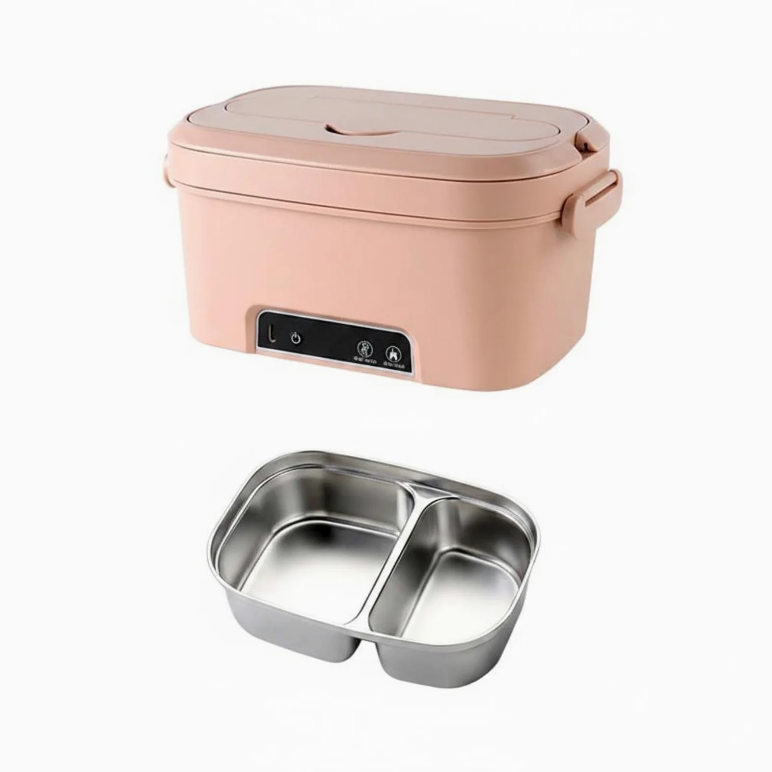 Contenitore Termico Pasti Scaldavivande Elettrico Portatile Pranzo Box Contenitore Riscaldante Lunch Box Cordless Camera Alimenti Alimentare Doppio, Array, Rosa Ciliegio