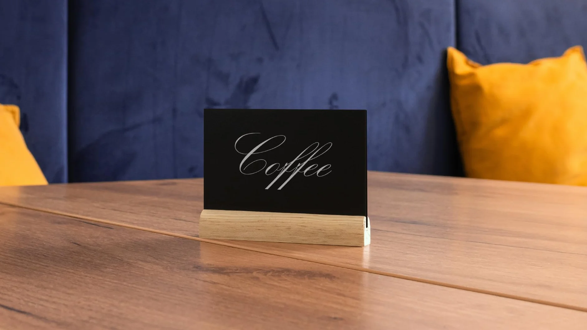 ALLboards Lavagnetta per gesso bifacciale da tavolo per Menu, MINI, stilizzata base legno, set 10 pezzi