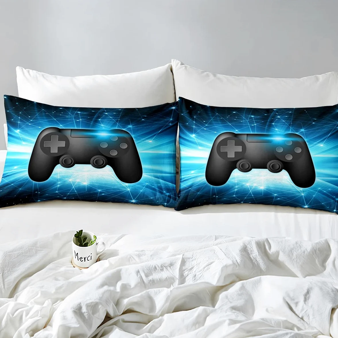 Biancheria da letto da gioco Singola Dimensione Videogiochi Comforter Set Gamer Biancheria Da Letto Trapunte Per Bambini Ragazzi Ragazzi Adolescenti Decorazione Della Sala Giochi Reversibile