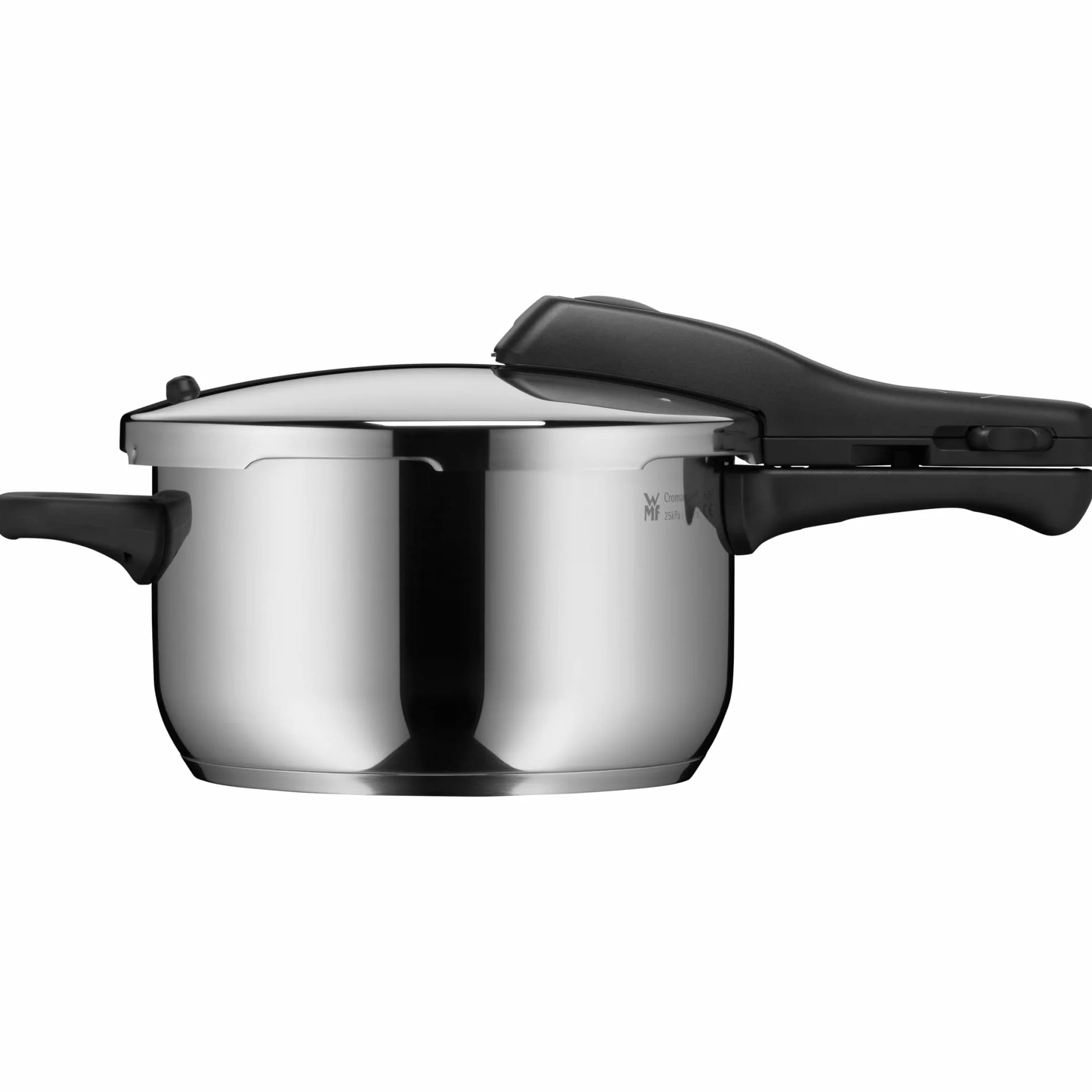 WMF Perfect One Pot - Pentola a pressione a induzione da 4,5 l, pentola a vapore, grande segnale di cottura, 2 livelli di cottura, manico rimovibile del coperchio in acciaio inox Cromargan