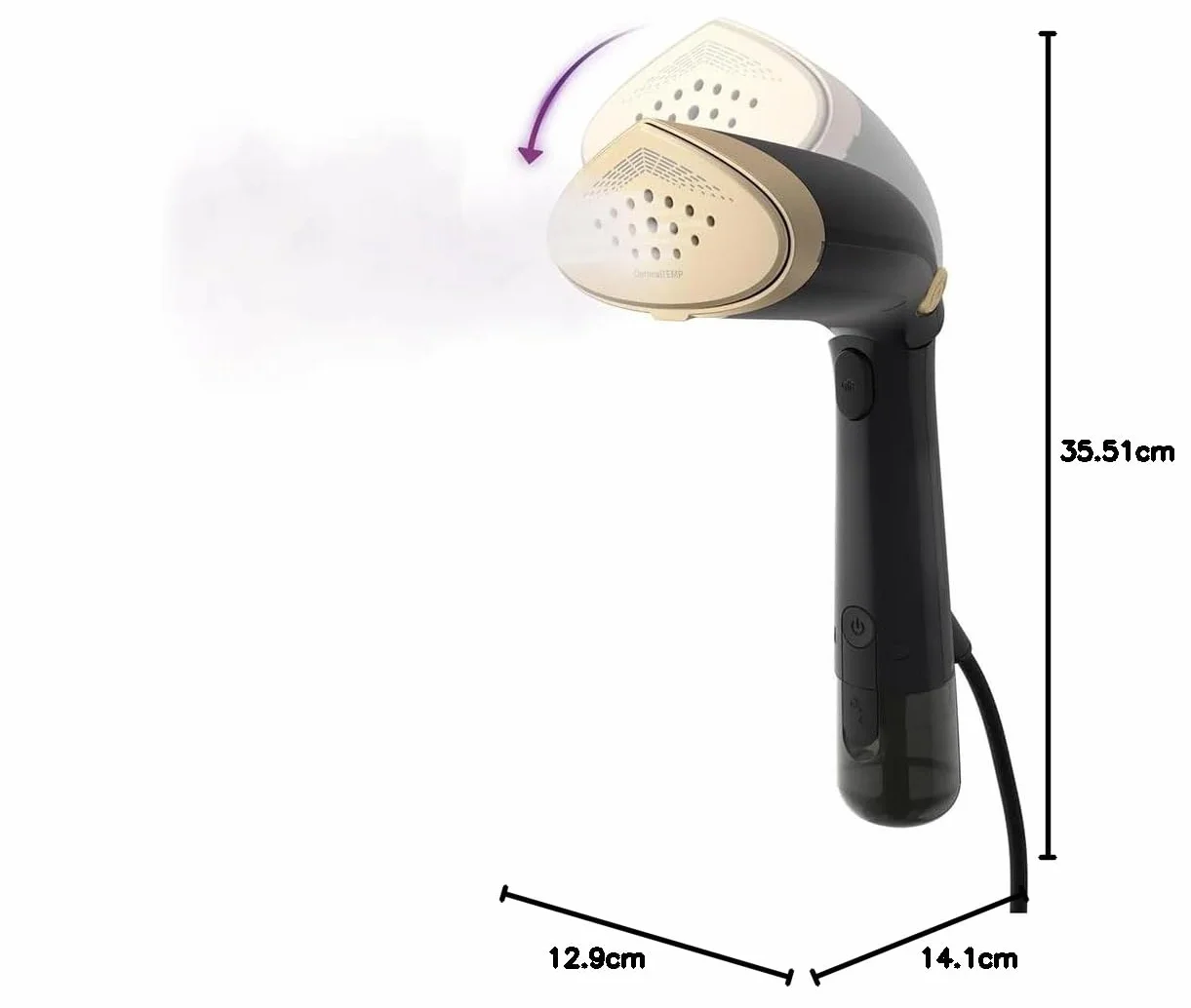 Philips Stiratrice Verticale Serie 7000 1500 W 28 g/min Vapore Continuo OptimalTemp Piastra Metallo Serbatoio Rimovibile 100 ml 200 ml Nero STH7060/80