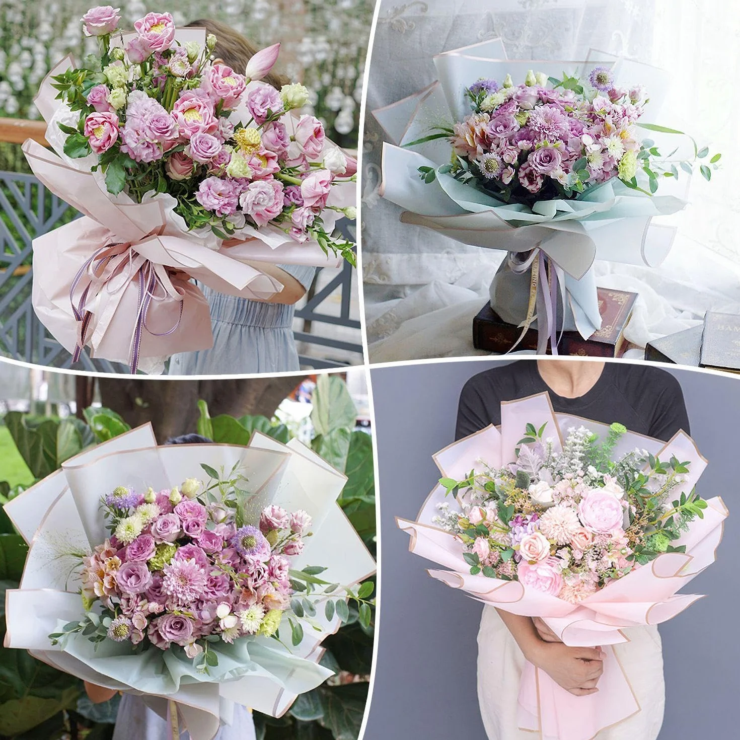 Carta Da Avvolgimento Per Bouquet Impermeabile Quadrato 20 Pezzi