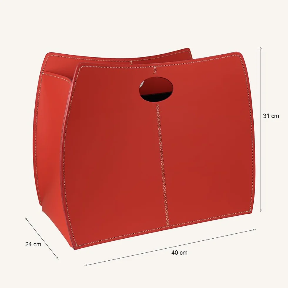 Portariviste in cuoio moderno design LIMAC Design VANDA, marrone, prodotto in Italia