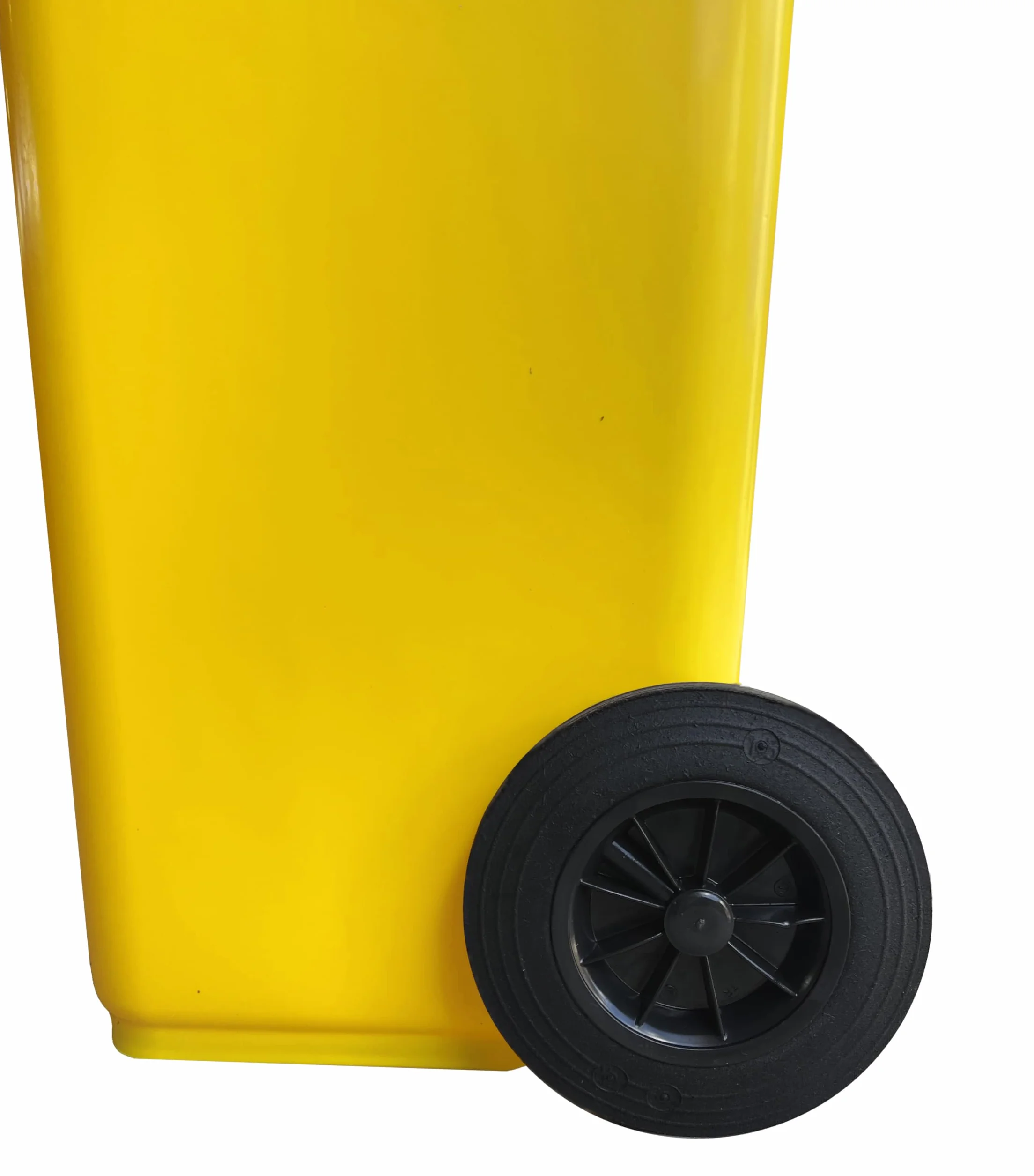 Mobil Plastic - Bidone Raccolta Differenziata 120 Litri con Coperchio e Ruote per Uso Esterno | Colore Giallo | Plastica Resistente | Certificato UNI EN 840