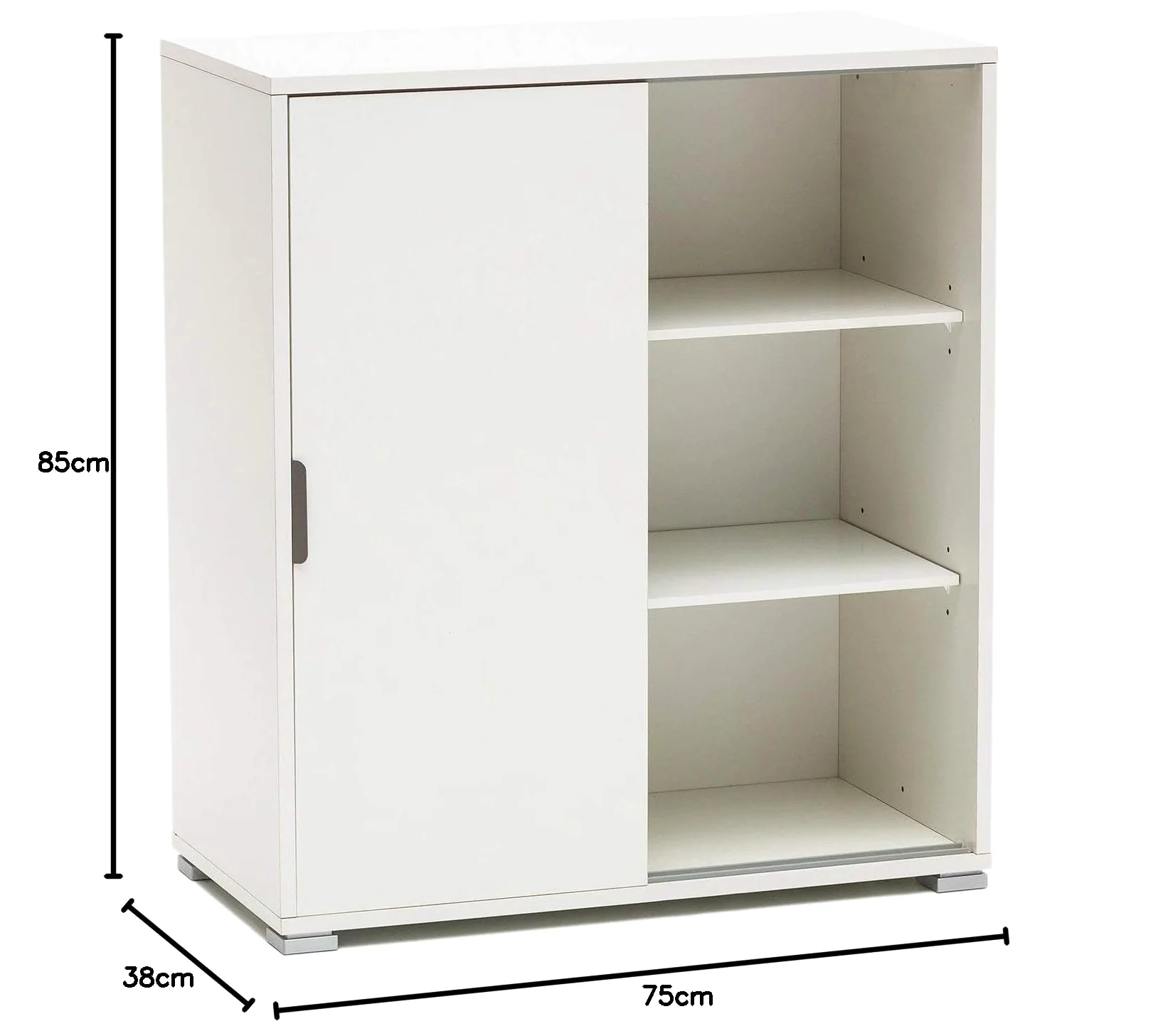 MeMi Me204BIA ante scorrevoli. Scarpiera.mobiletto . Gia' montato ,Legno, Bianco, 38x75x85 cm