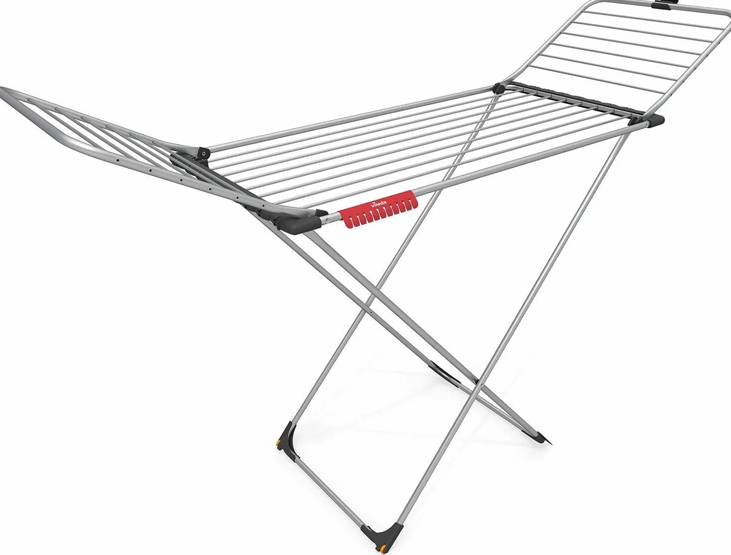 Vileda Aluminium Stendibiancheria a Cavalletto con Ruote 100, Ali Laterali, Grigio, 4 x 55.5 x 131.5 cm